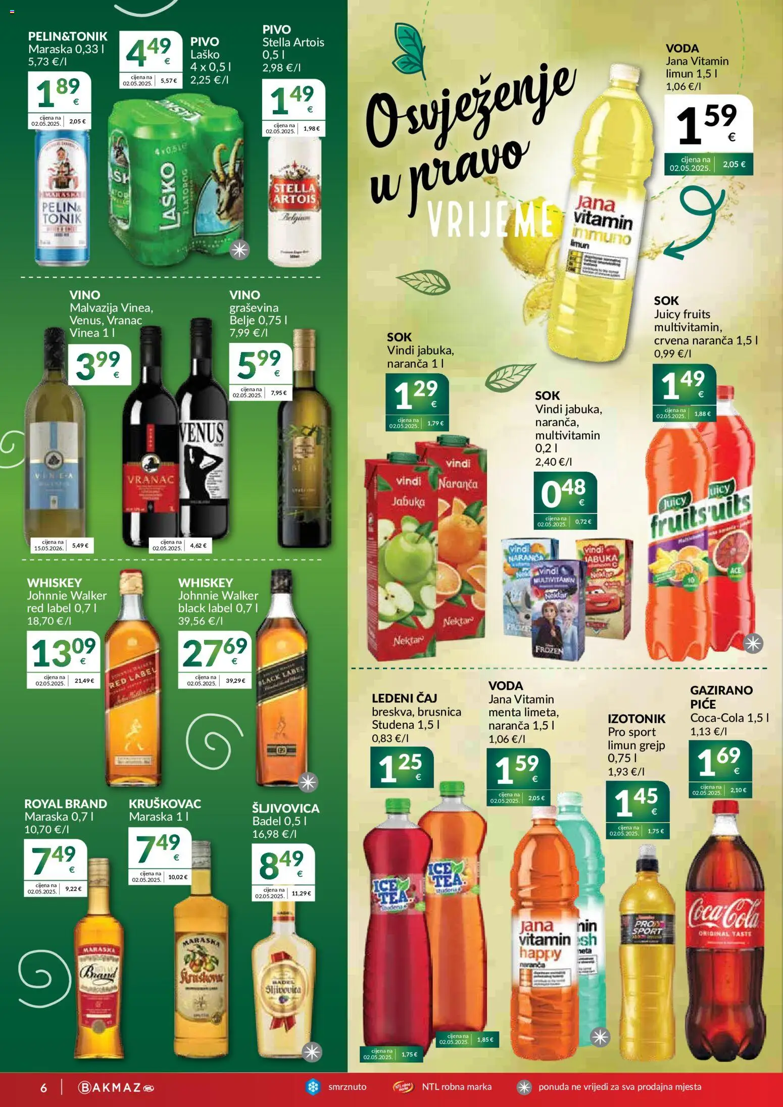 Bakmaz katalog | vrijedi od 03.06.2026 | Stranica: 6 | Proizvodi: Johnnie Walker, Laško, Voda, Jabuka