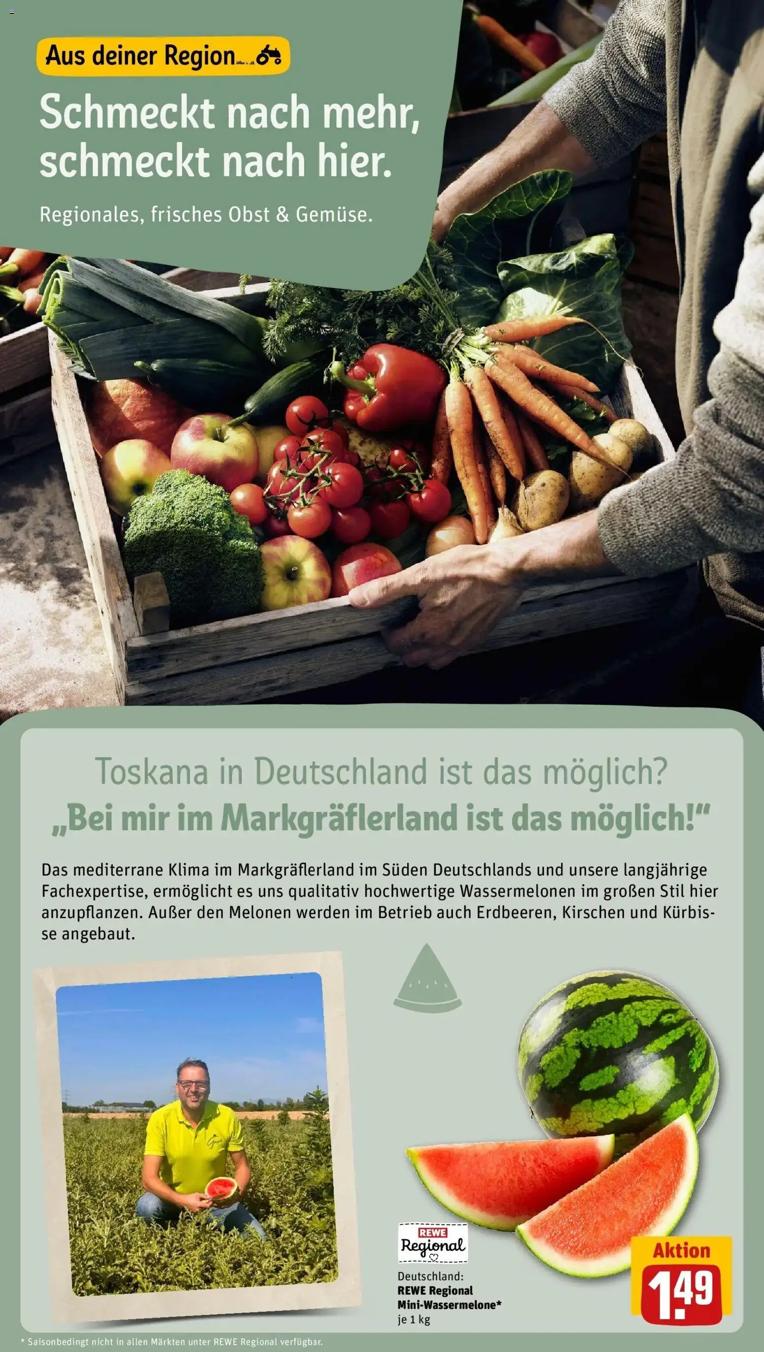 REWE Prospekt ab 17.08.2026 zum Blättern » Angebote | Seite: 10 | Produkte: Kirschen, Obst, Kürbis