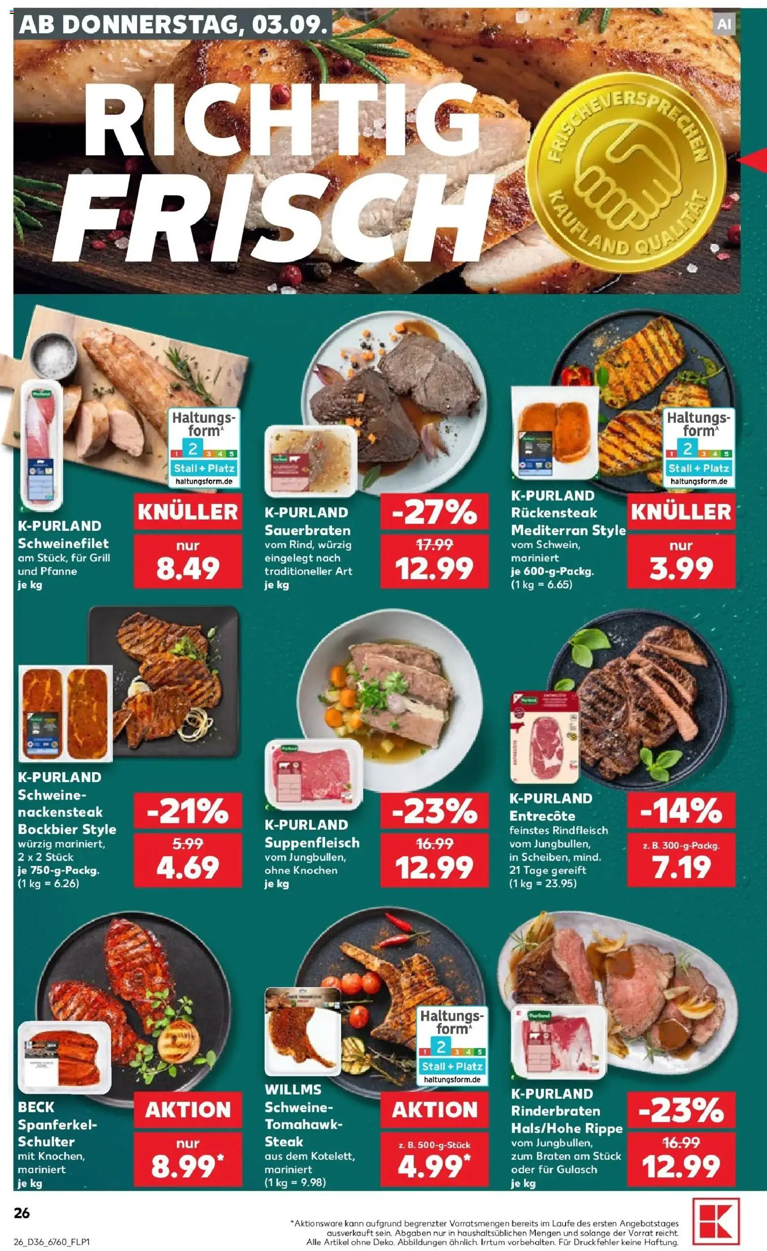 Prospekt Kaufland ab 31.08.2026 » Angebote Online zum Blättern | Seite: 35 | Produkte: Rinderbraten, Grill, Suppenfleisch, Rindfleisch