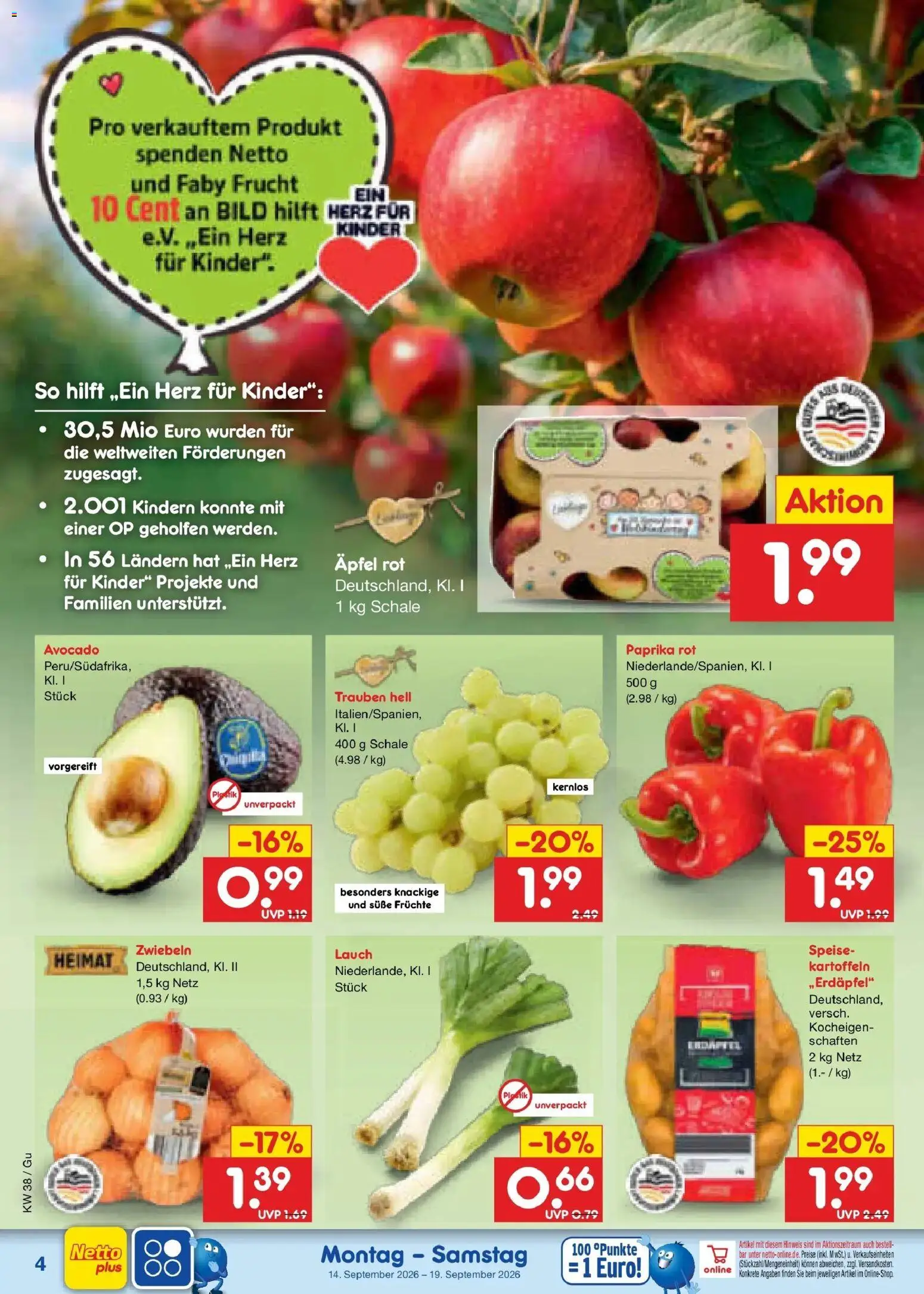 Netto Marken-Discount Prospekt Augustusburg – gültig ab 14.09.2026 | Seite: 6 | Produkte: Paprika rot, Avocado, Paprika, Lauch