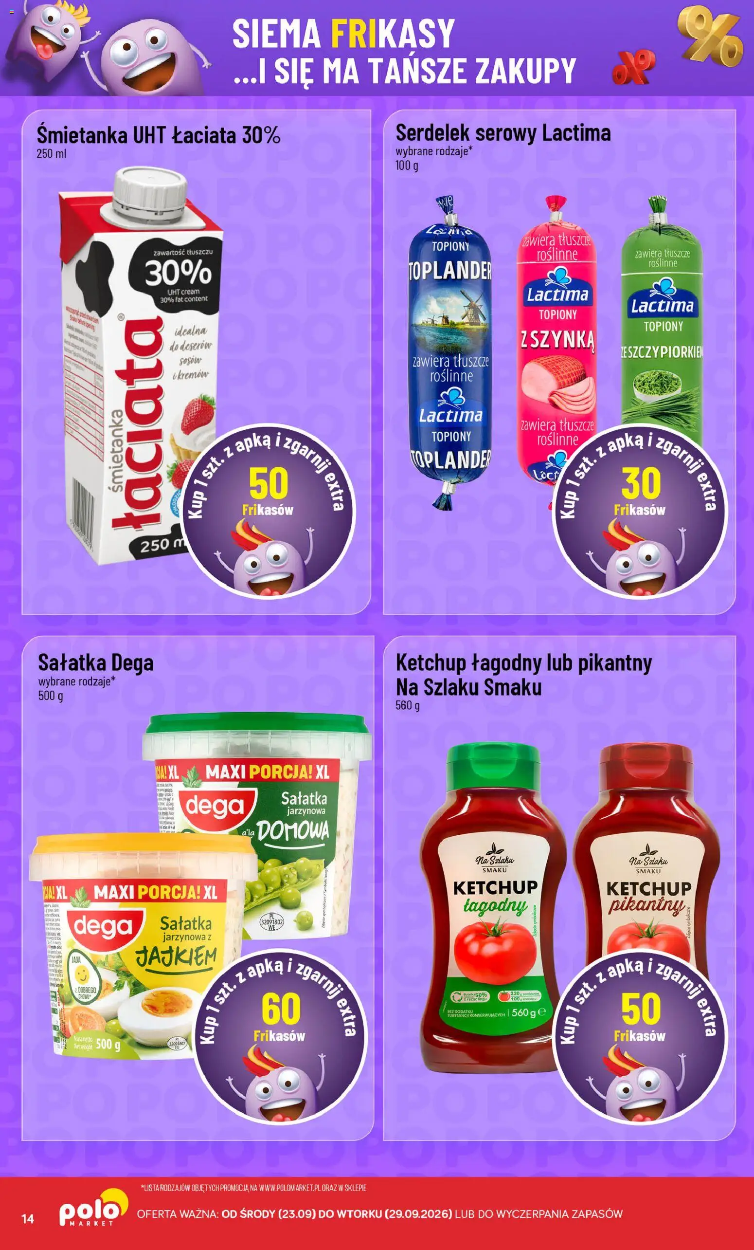 POLOmarket gazetka - Frikasowe Hity od 23.09.2026 | Strona: 14 | Produkty: Ketchup, Sałatka, Jaja