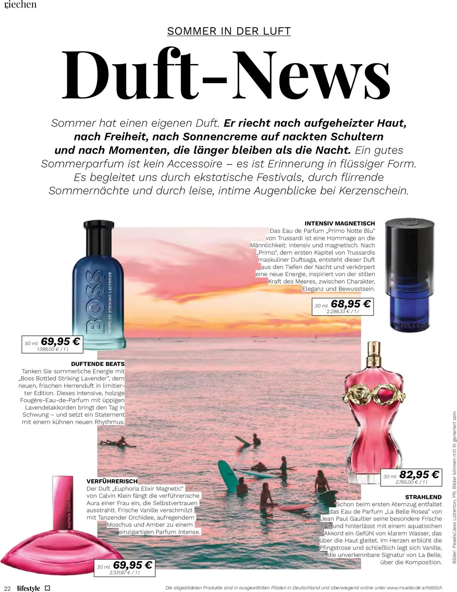 Müller Lifestyle – gültig ab 10.07.2026 | Seite: 22 | Produkte: Parfüm, Duft, Sonnencreme, Eau de Parfum