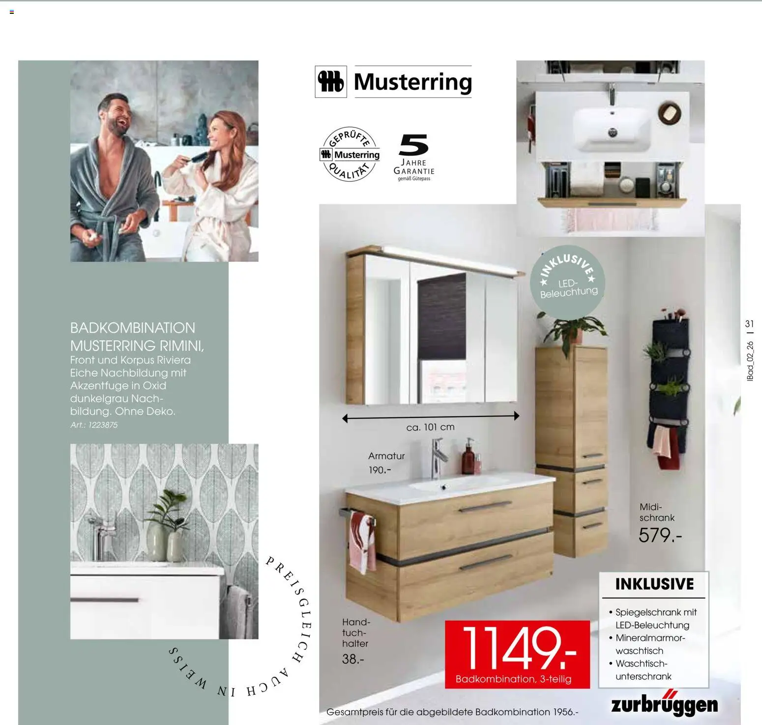 Zurbrüggen Bad Design Trends – gültig ab 23.03.2026 | Seite: 31 | Produkte: Schrank, Waschtisch, Spiegelschrank, Unterschrank