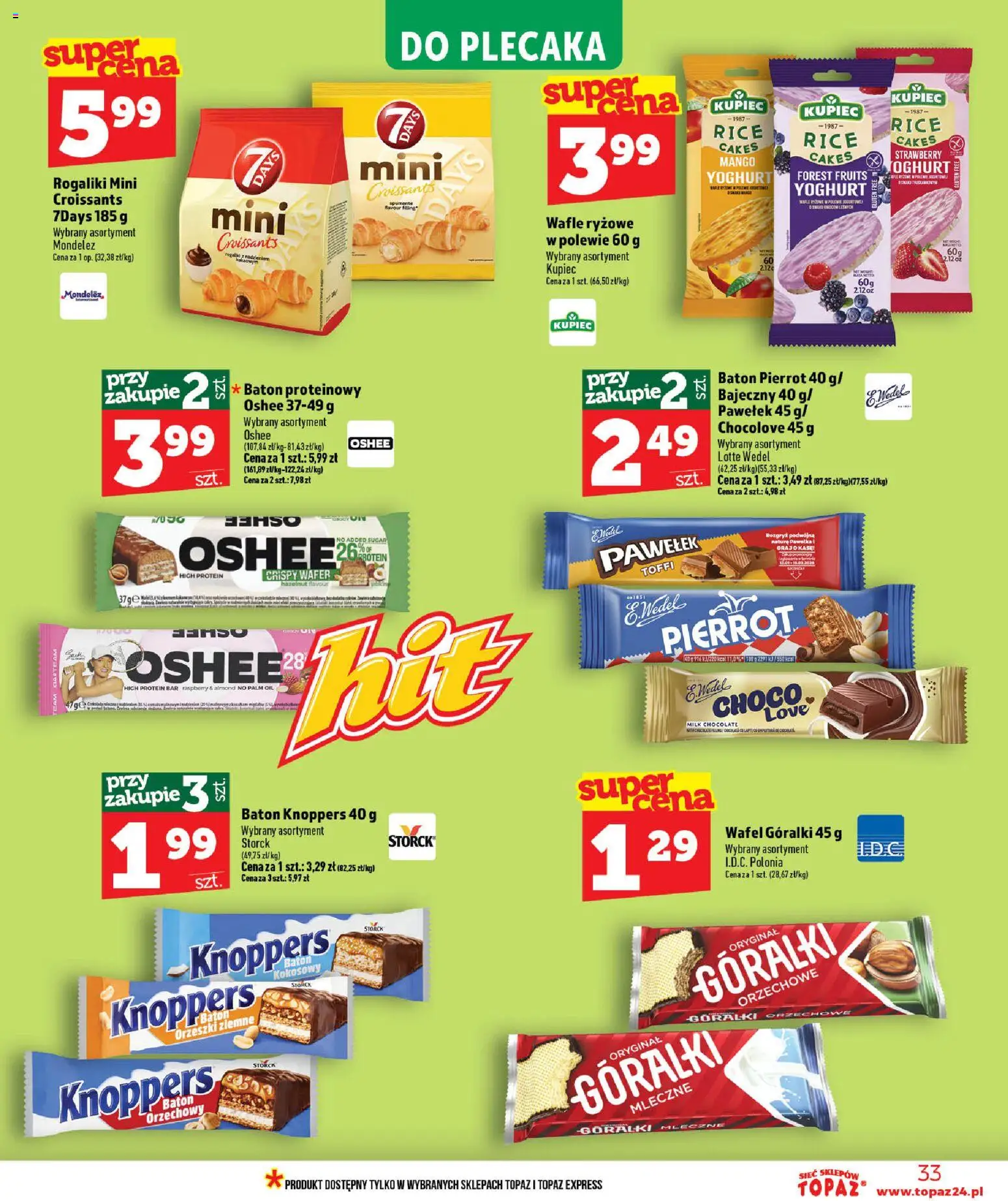 Topaz gazetka od 25.06.2026 | Strona: 33 | Produkty: Mango, Wafle, Baton, Orzeszki ziemne