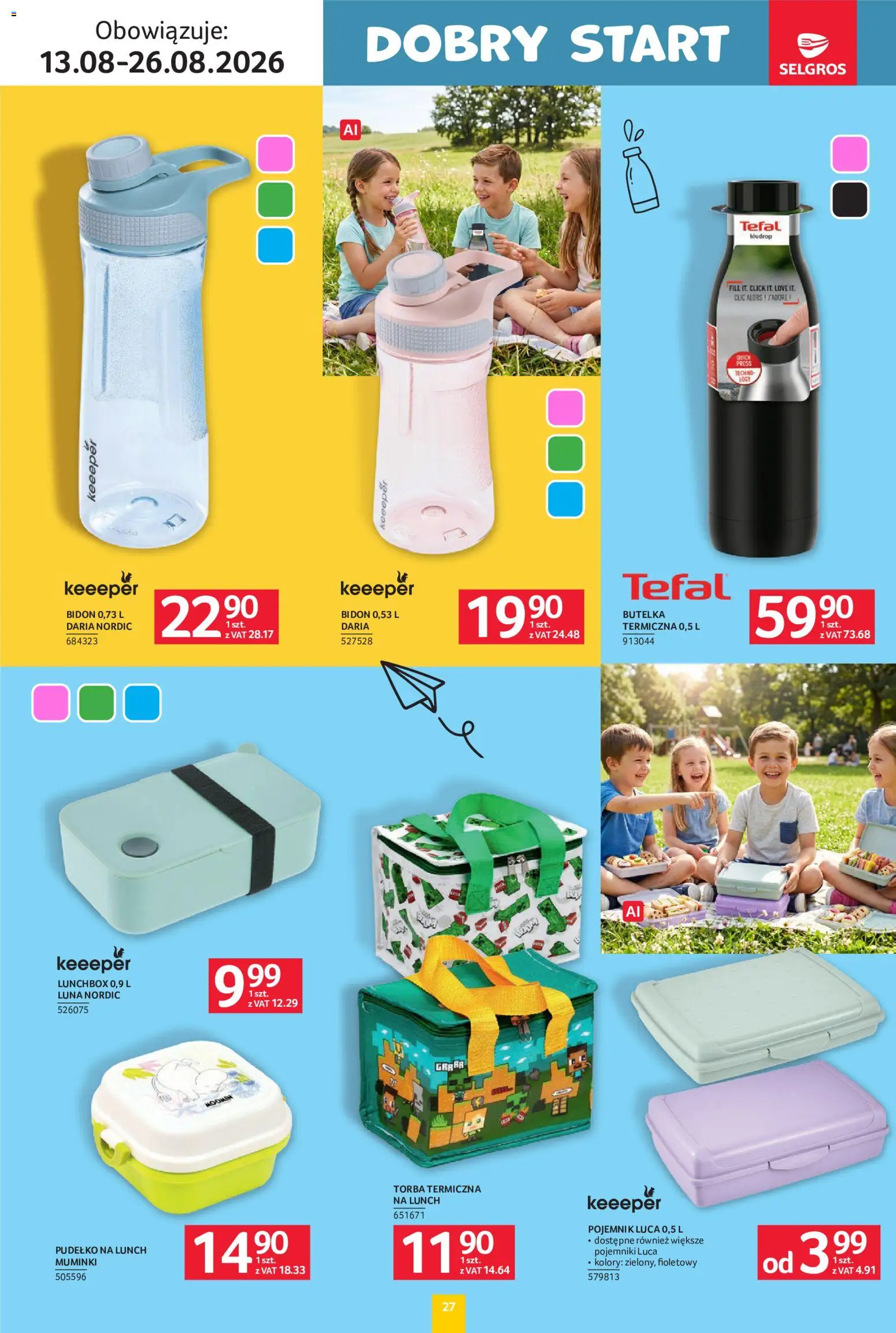 Selgros cash&carry gazetka - Szkola od 13.08.2026 | Strona: 27 | Produkty: Torba, Torba termiczna, Pudełko, Tefal