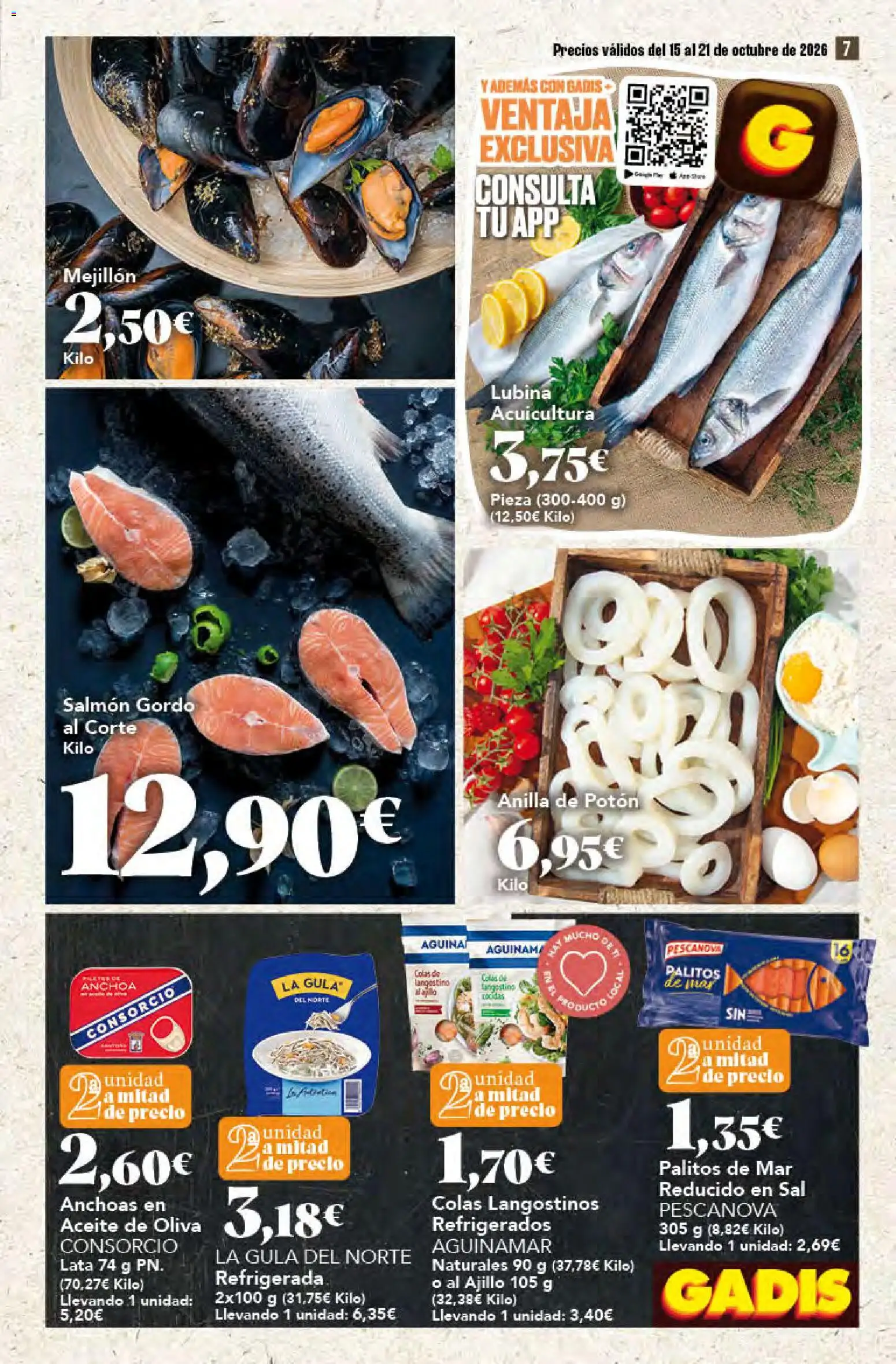 Gadis - folleto │ válido desde el 15/10/2026 | Página: 7 | Productos: Aceite, Aceite de oliva, Salmón, Langostinos