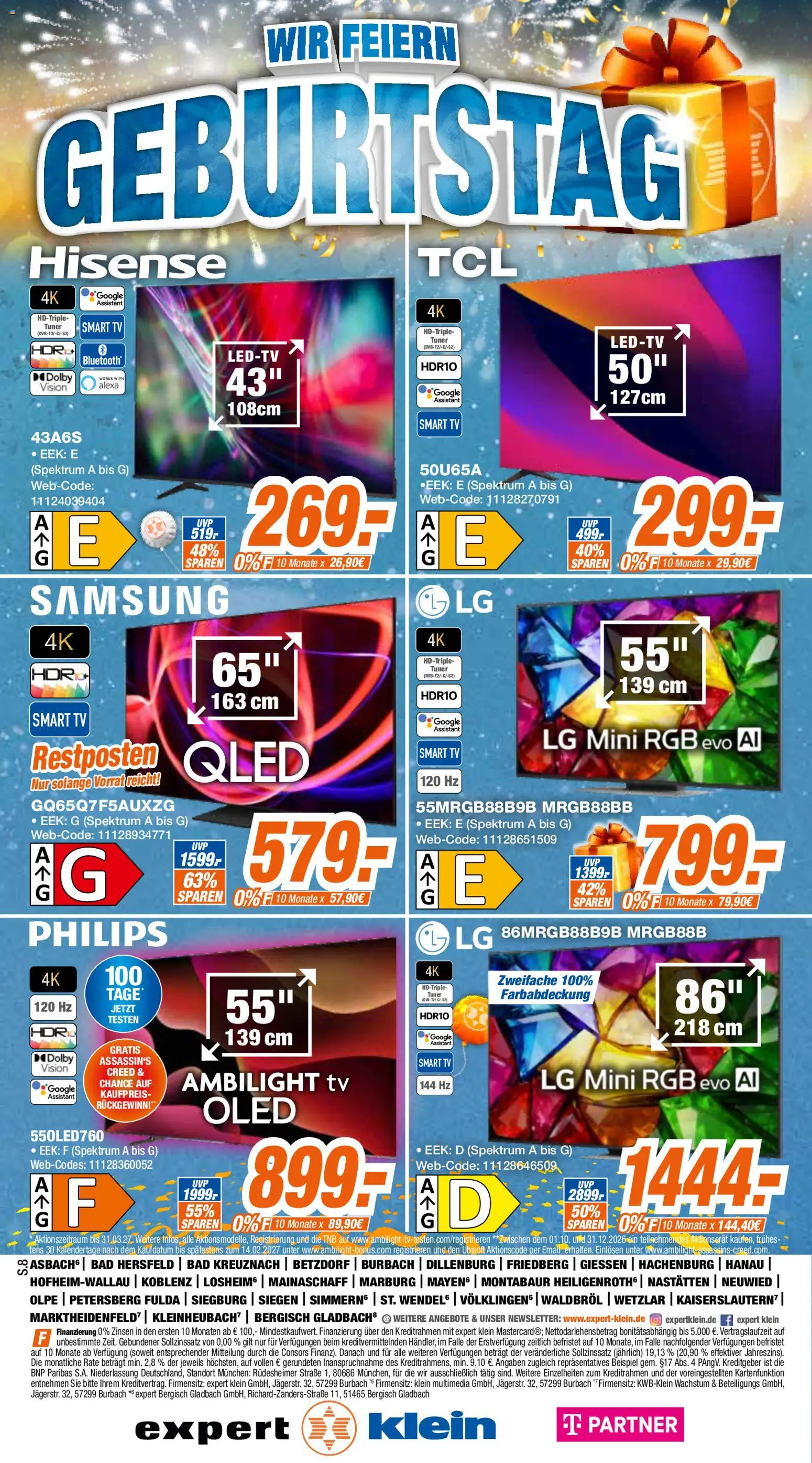 Expert Prospekt Giessen – gültig ab 19.10.2026 | Seite: 8 | Produkte: LG, Philips, Bad, Samsung