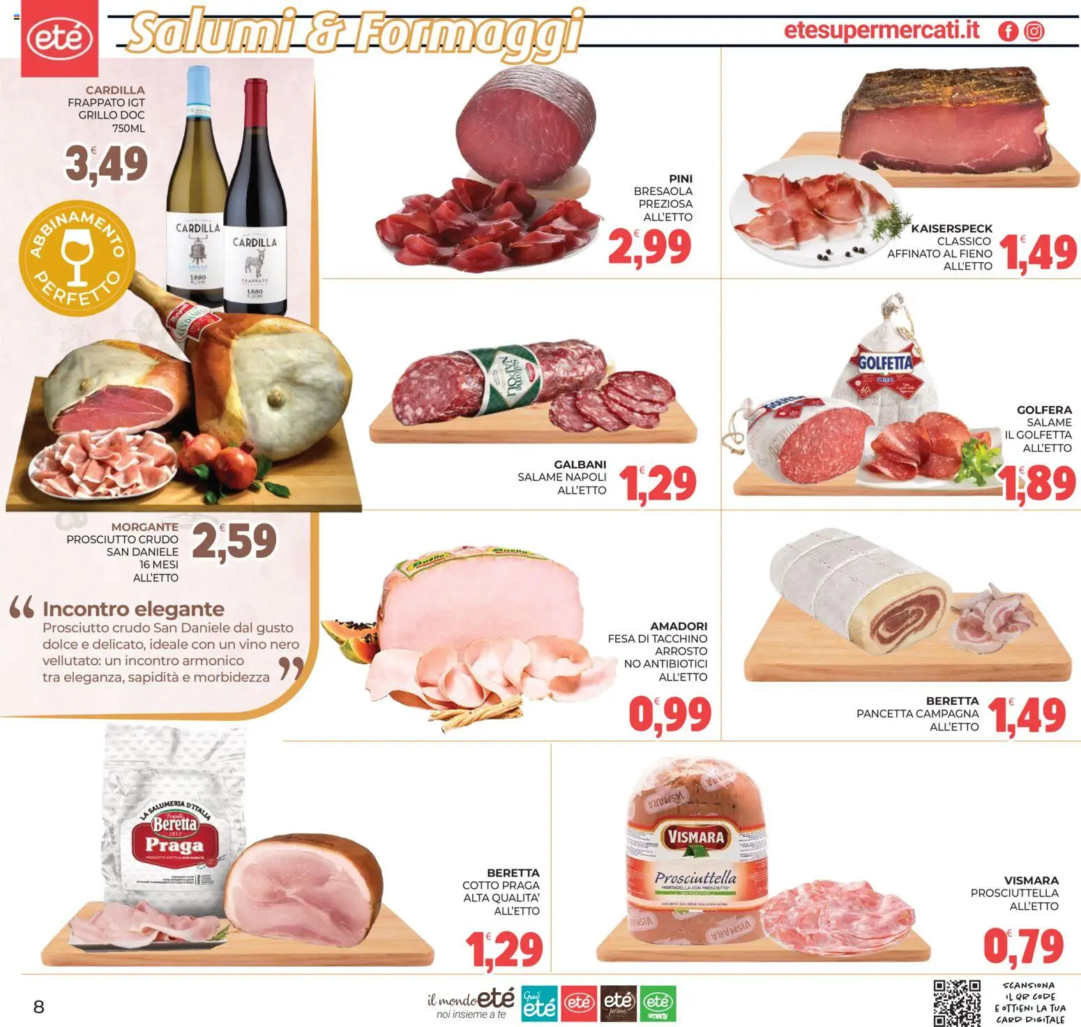 Volantino Eté del 28/07/2026 | Pagina: 8 | Prodotti: Tè, Bresaola, Pancetta, Vino