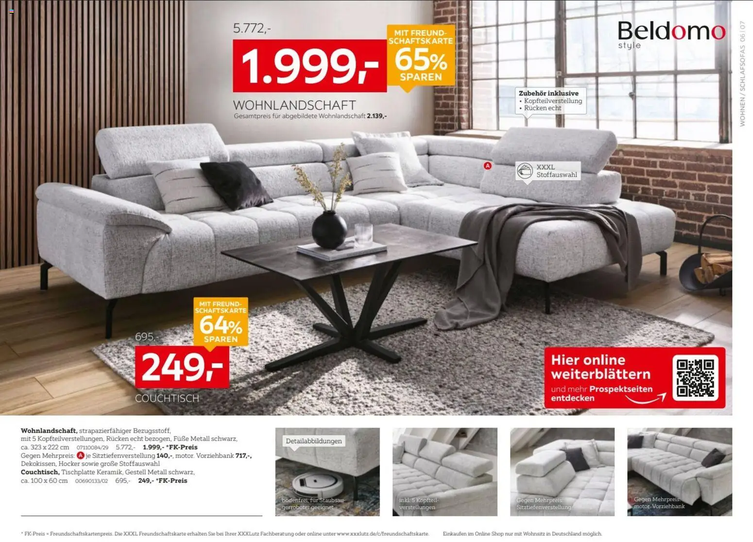 XXXLutz Prospekt – gültig ab 19.09.2026 | Seite: 6 | Produkte: Wohnlandschaft, Hocker, Couchtisch