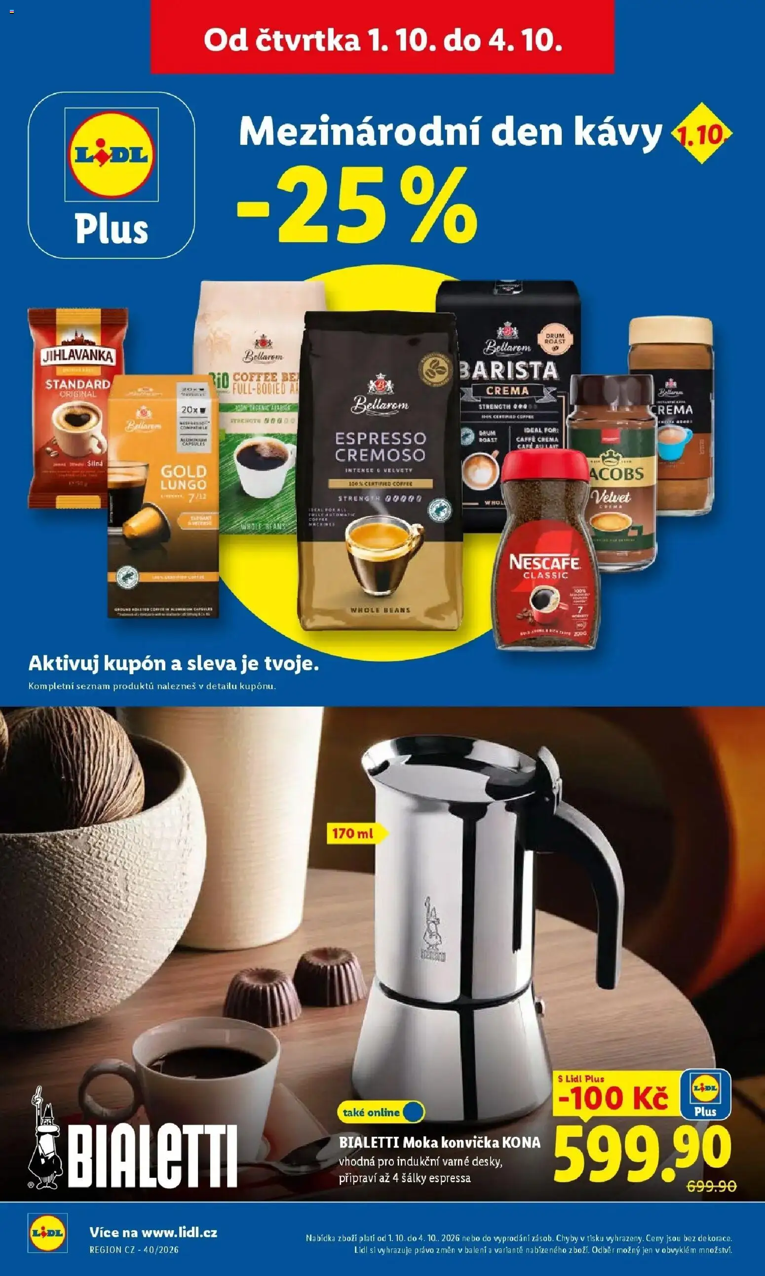 Lidl leták od 01.10.2026 - Nový akční leták | Strana: 33 | Produkty: Bio coffee, Bellarom espresso, Velvet, Caffè crema