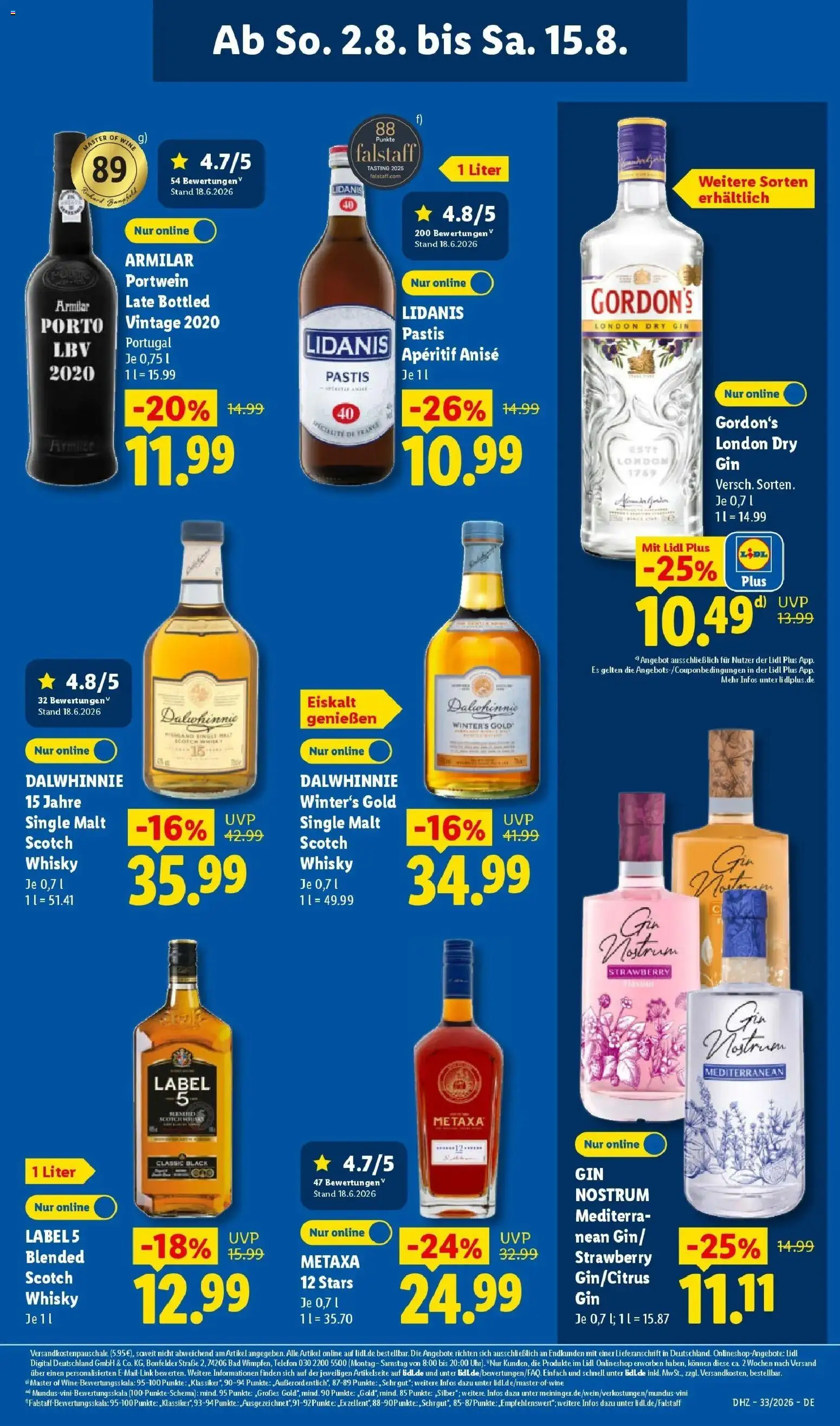 Lidl Prospekt Malchow (ab 10.08.2026) zum Blättern » Angebote | Seite: 25 | Produkte: Whisky, Bad, Gin, Telefon