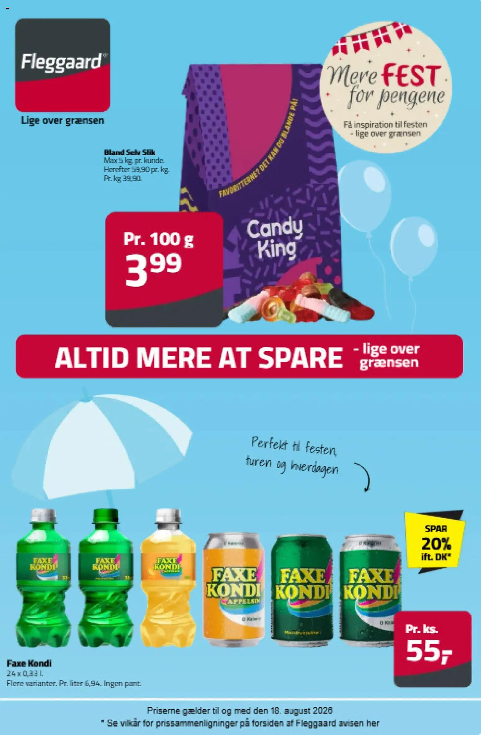 Fleggaard tilbudsavis – gyldig fra 05/08/2026 | Side: 1 | Produkter: Slik, Faxe Kondi