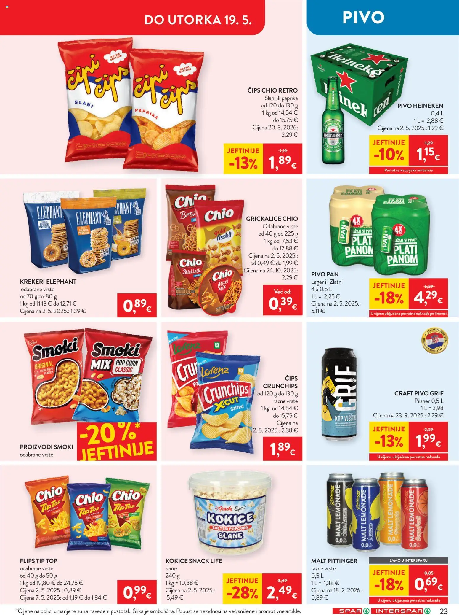 Spar katalog | vrijedi od 13.05.2026 | Stranica: 27 | Proizvodi: Pivo, Heineken, Čips, Kokice