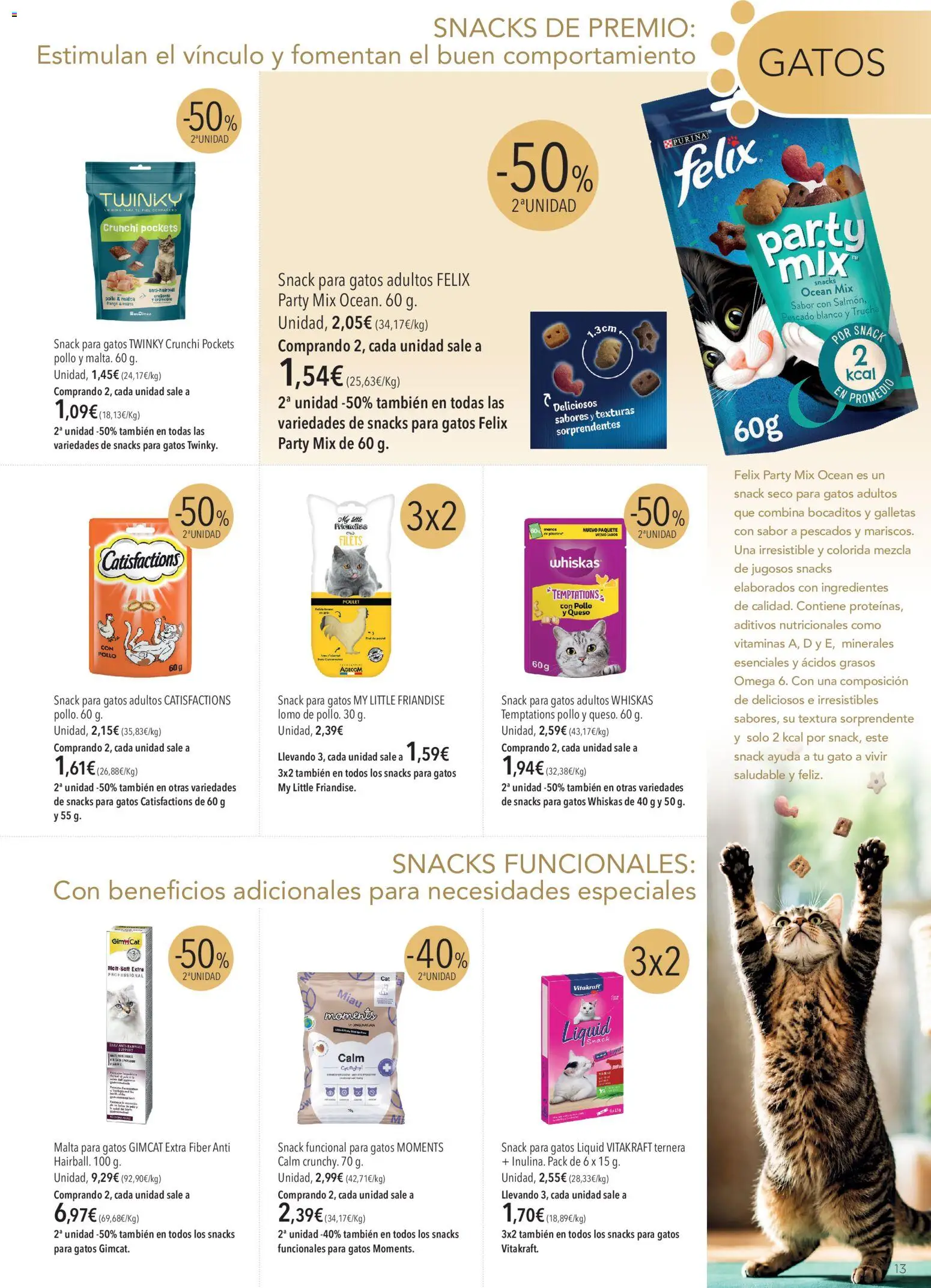 El Corte Inglés Mascota │ válido desde el 01/09/2026 | Página: 13 | Productos: Ingredientes, Snacks, Pescado, Galletas