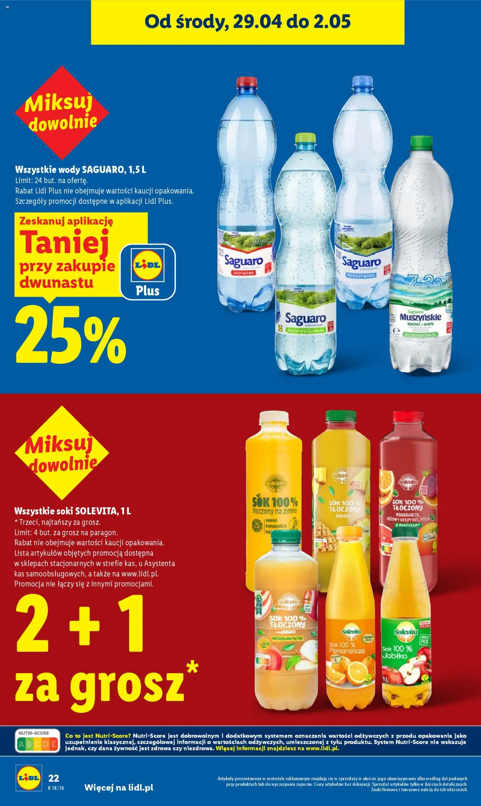 Lidl gazetka od 29.04.2026 | Strona: 22 | Produkty: Soki, Sok