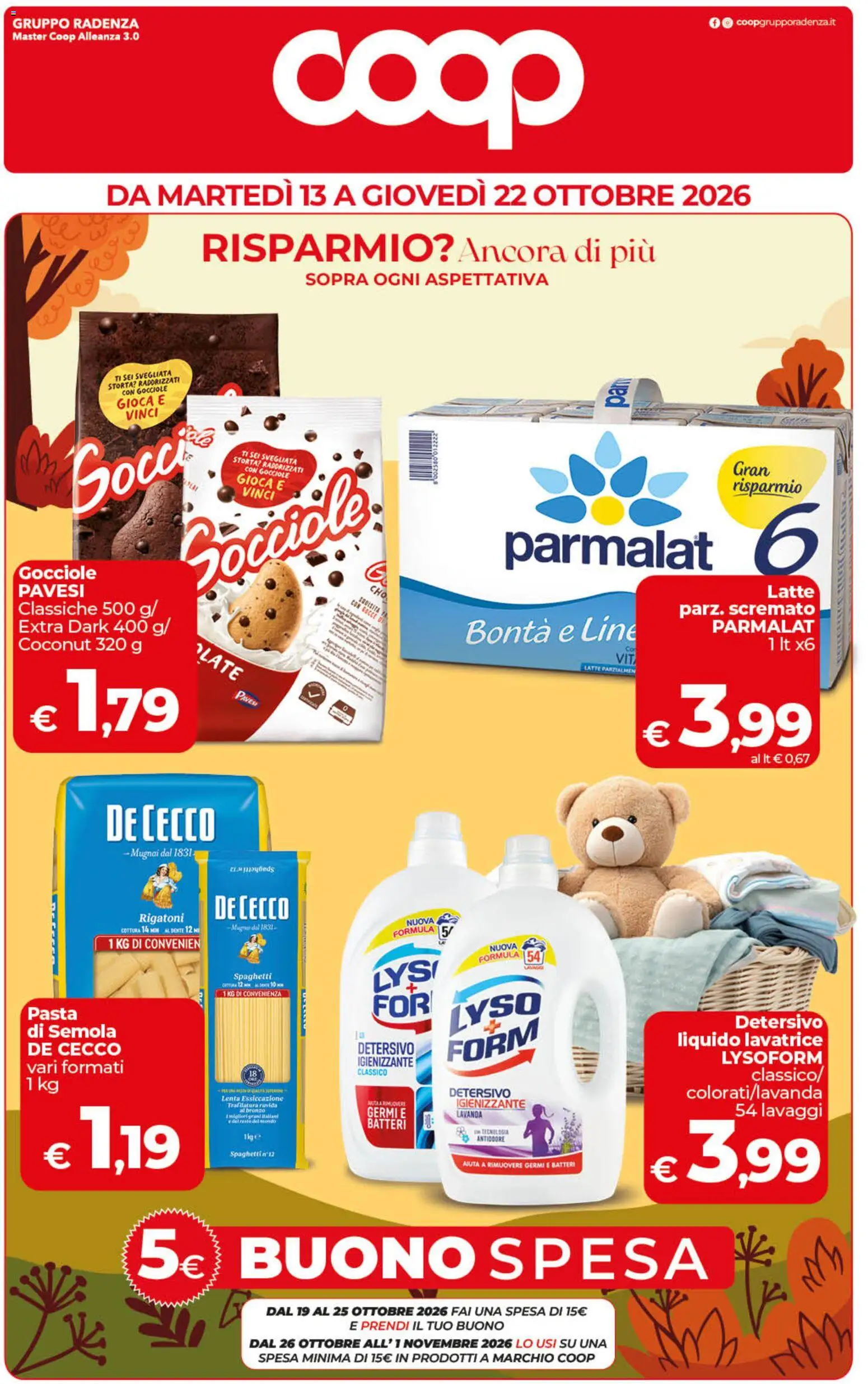 Volantino COOP del 13/10/2026 | Pagina: 1 | Prodotti: Rigatoni, Pasta, Semola, Spaghetti