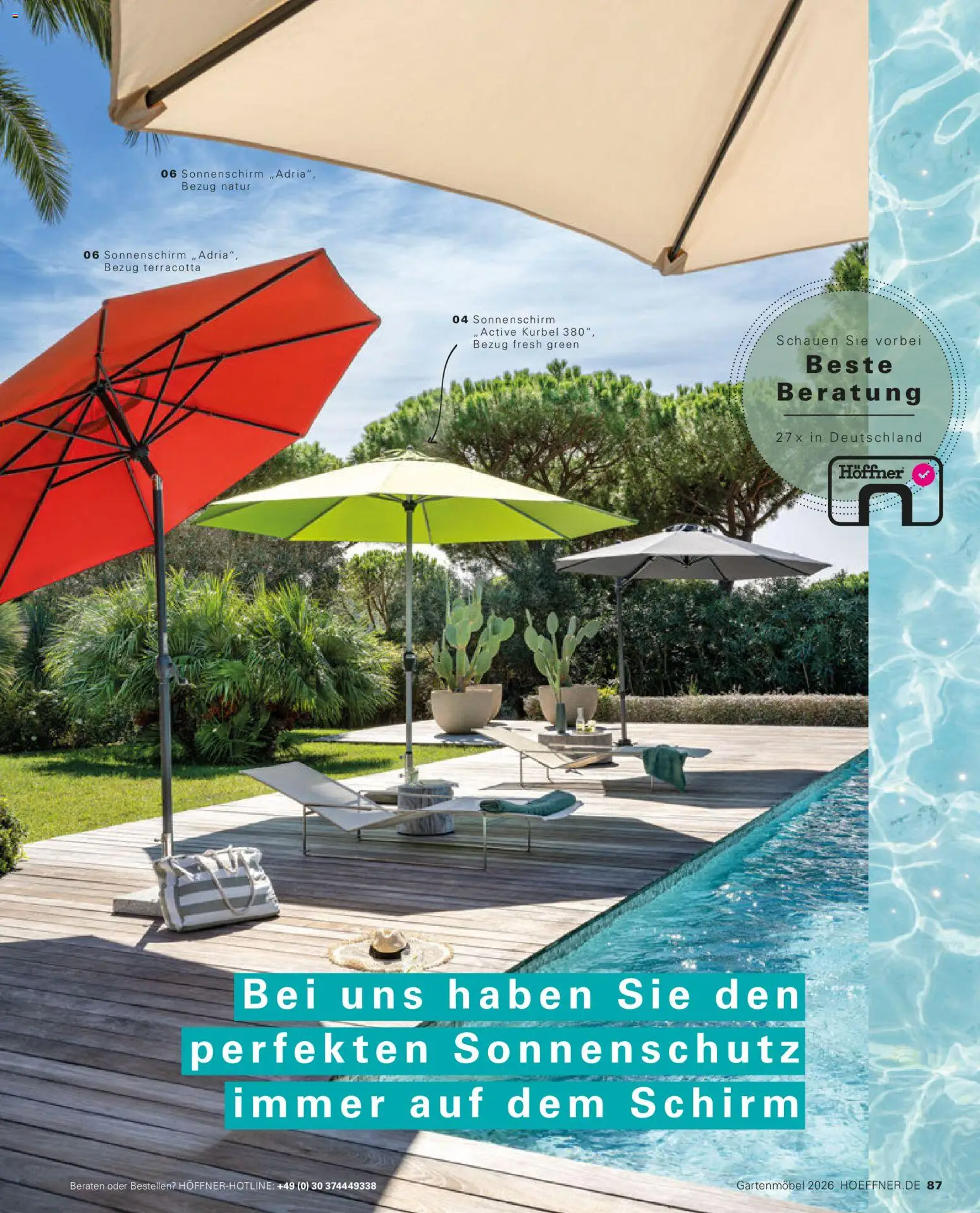 Höffner Prospekt Gartenmöbel – gültig ab 27.03.2026 | Seite: 87 | Produkte: Gartenmöbel, Sonnenschirm