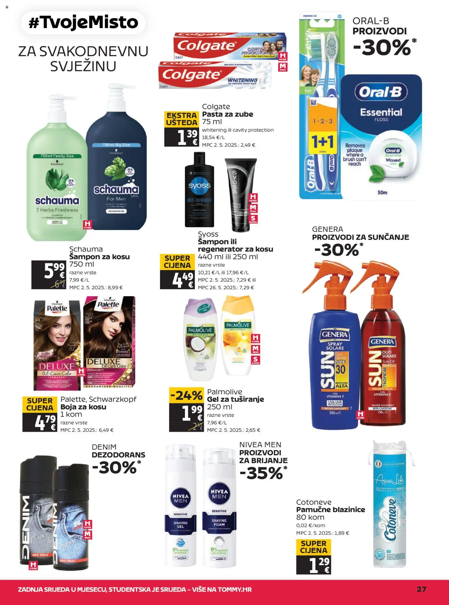 Tommy katalog | vrijedi od 23.07.2026 | Stranica: 27 | Proizvodi: Šampon, Boja za kosu, Pasta, Nivea