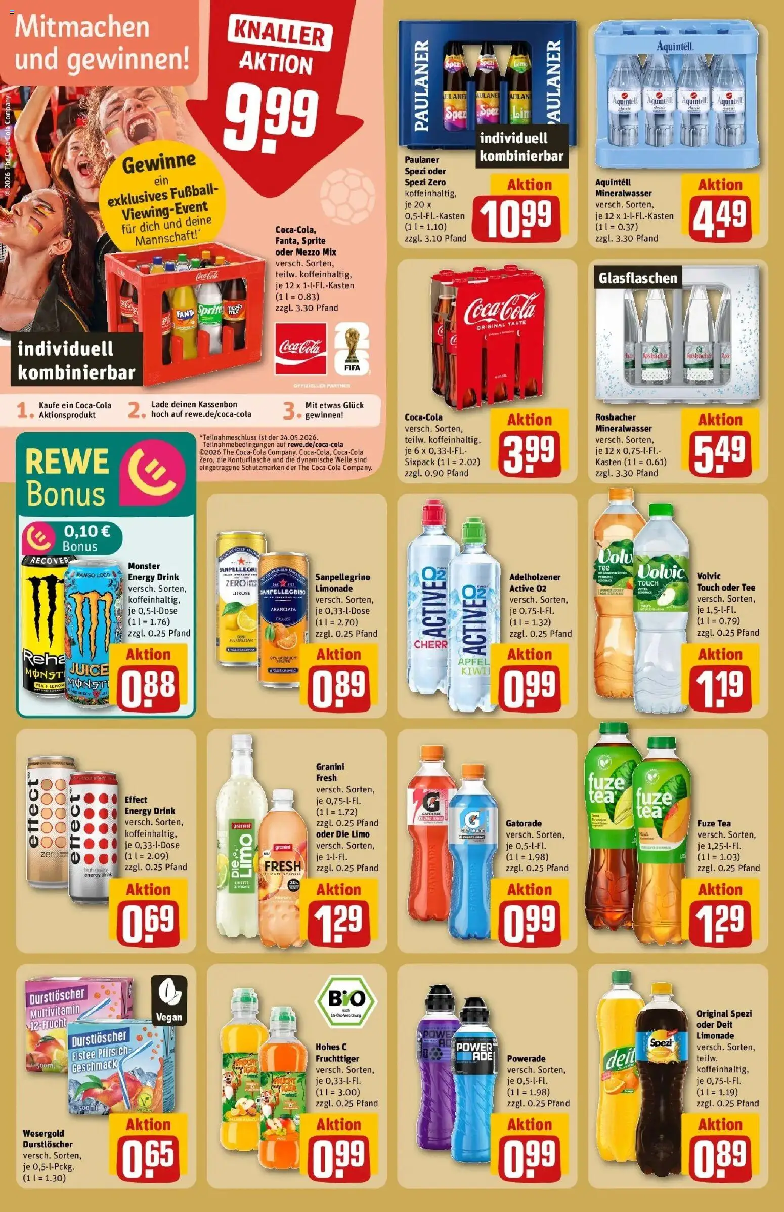 Rewe Prospekt Bergneustadt – gültig ab 17.05.2026 | Seite: 26 | Produkte: Coca cola, Paulaner spezi, Limonade, Granini