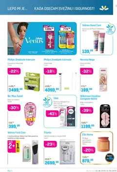 Lilly drogerie katalog - pregled Lilly drogerie kataloga - važi od 01.08.2026 | Strana: 9 | Proizvode: Gillette, Brijač, Krema, Krema za depilaciju