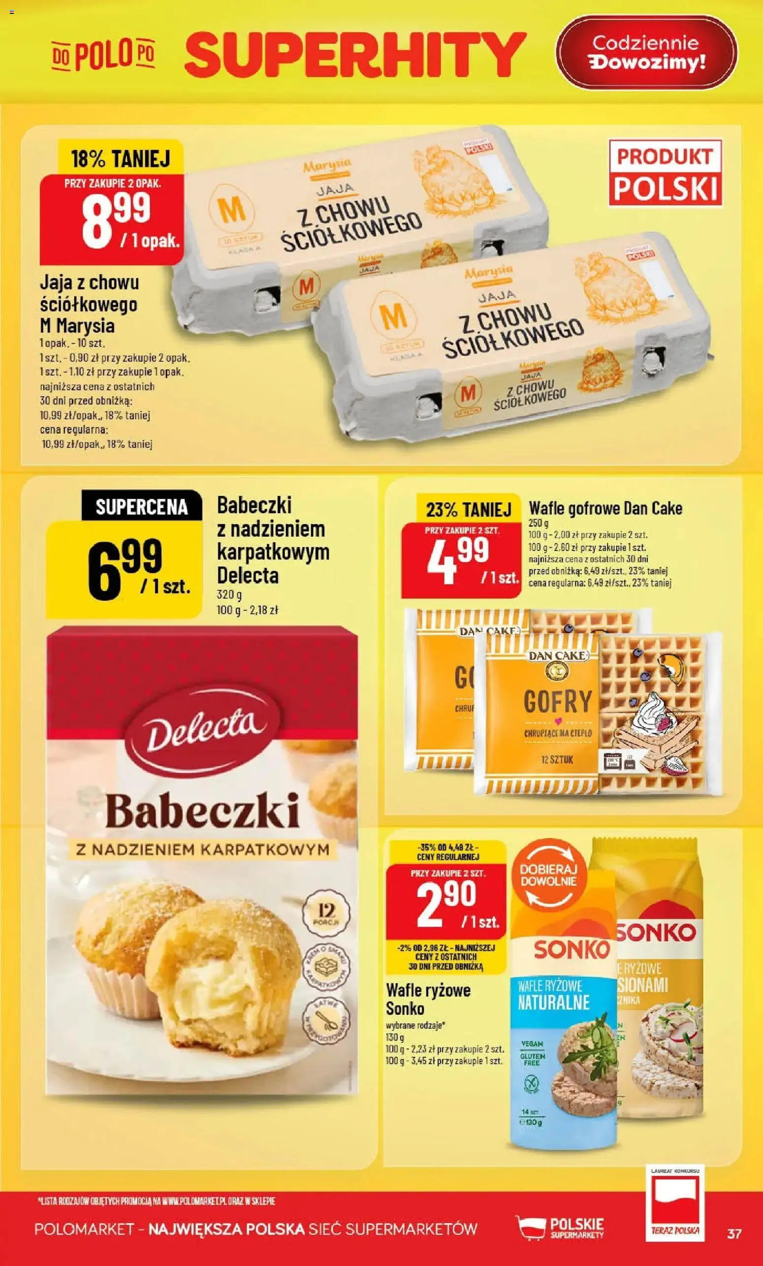 POLOmarket gazetka od 22.04.2026 | Strona: 37 | Produkty: Wafle, Wafle ryżowe, Babeczki, Jaja