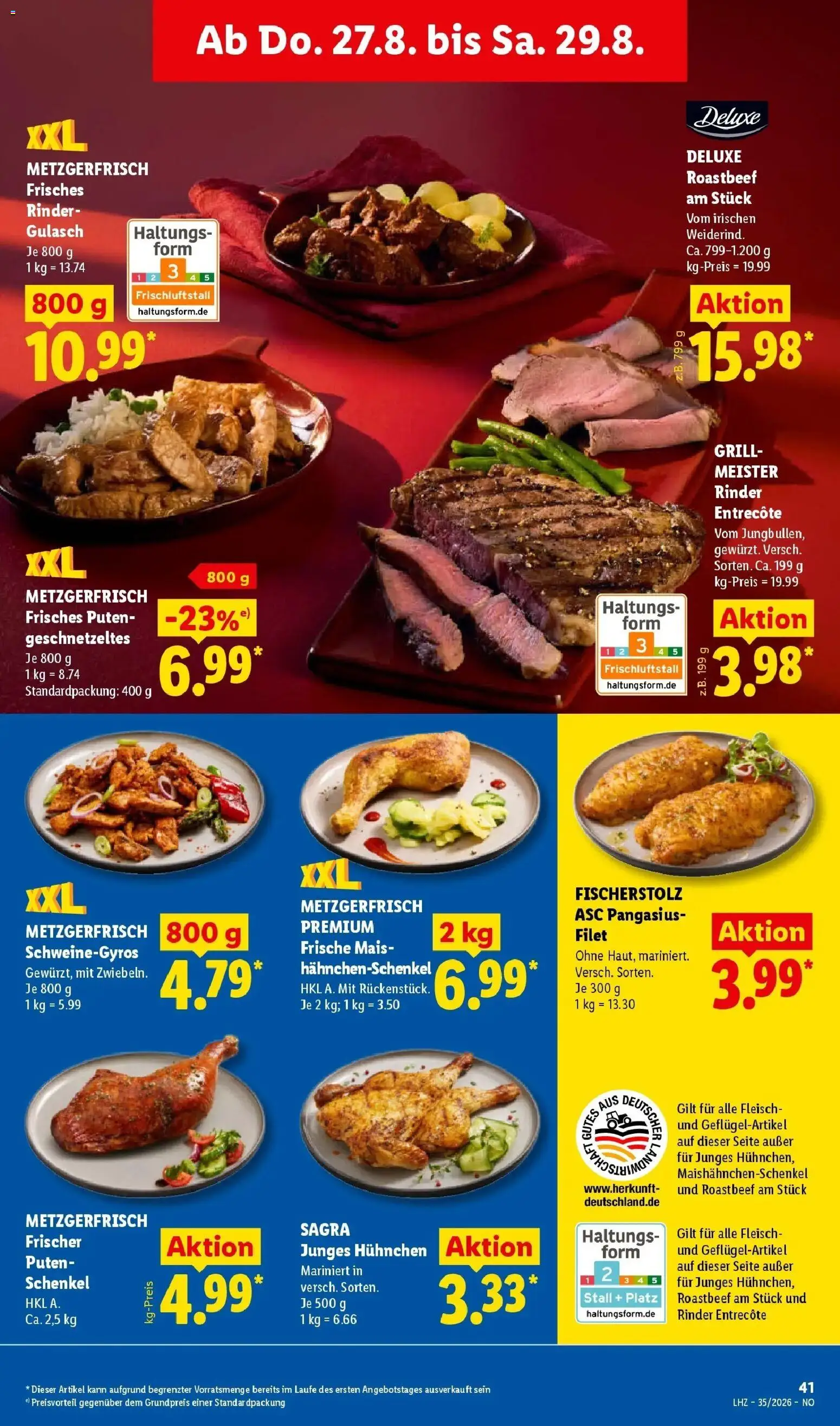 Lidl Prospekt Wahlstedt (ab 24.08.2026) zum Blättern » Angebote | Seite: 63 | Produkte: Mais, Entrecote, Gyros, Gulasch