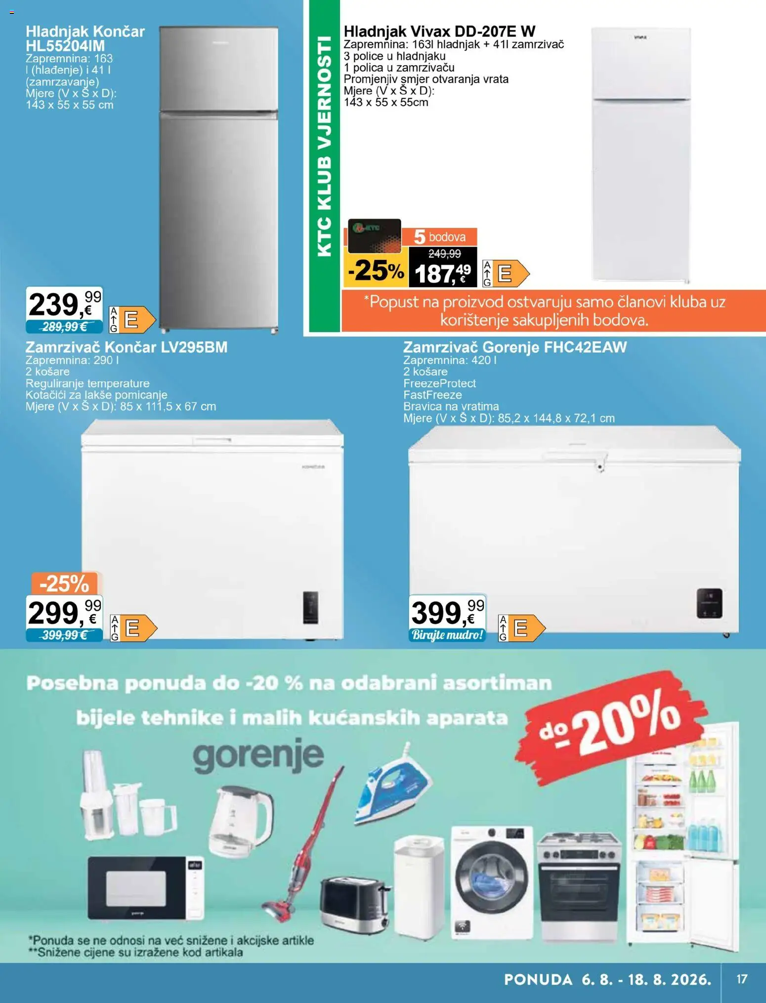 KTC katalog | vrijedi od 06.08.2026 | Stranica: 7 | Proizvodi: Vrata, Košare, Hladnjak, Zamrzivač