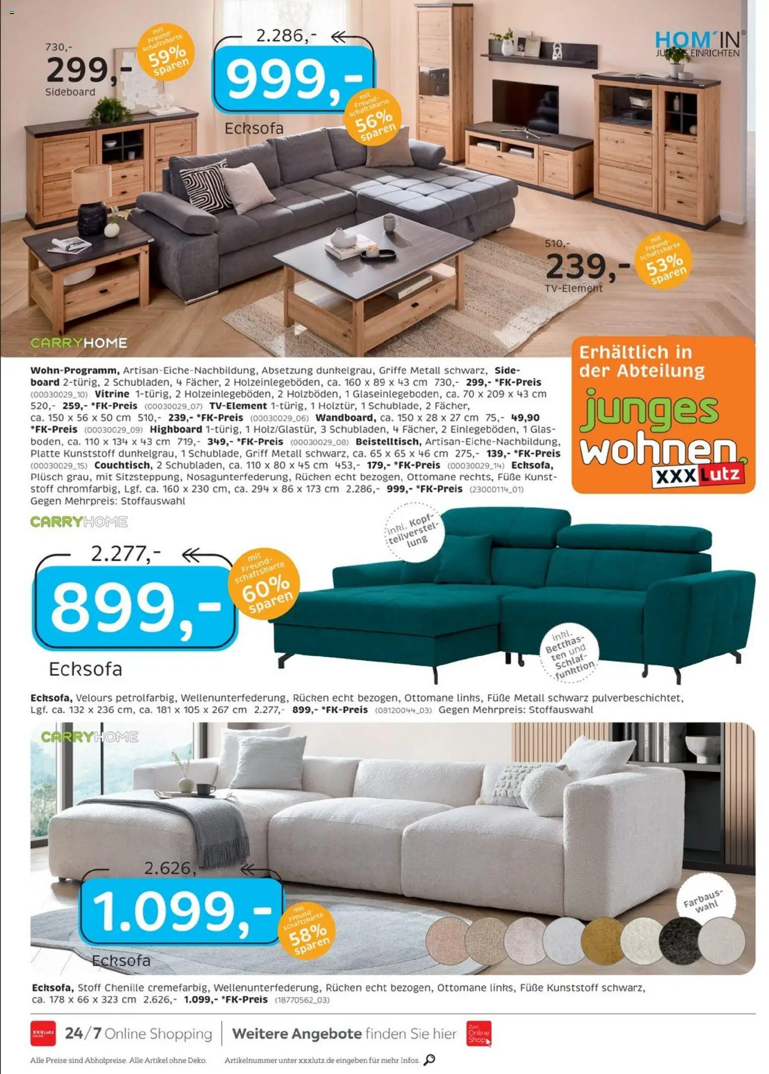 XXXLutz Restaurantgutscheine – gültig ab 29.08.2026 | Seite: 8 | Produkte: Sideboard, Ecksofa, HIghboard, Vitrine