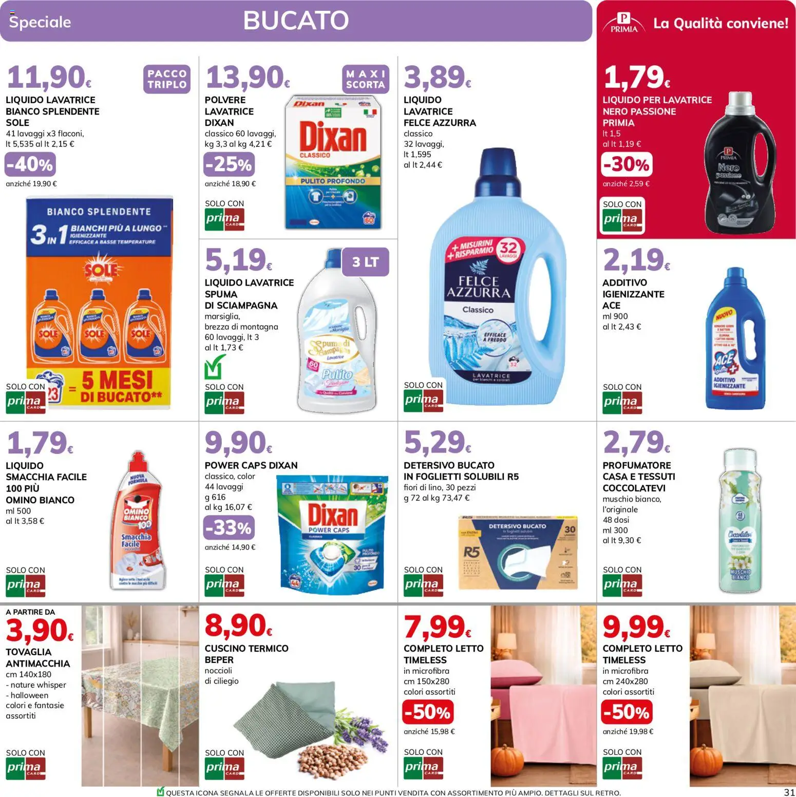 Volantino Basko del 13/10/2026 | Pagina: 31 | Prodotti: Lavatrice, Fiori, Letto, Tovaglia