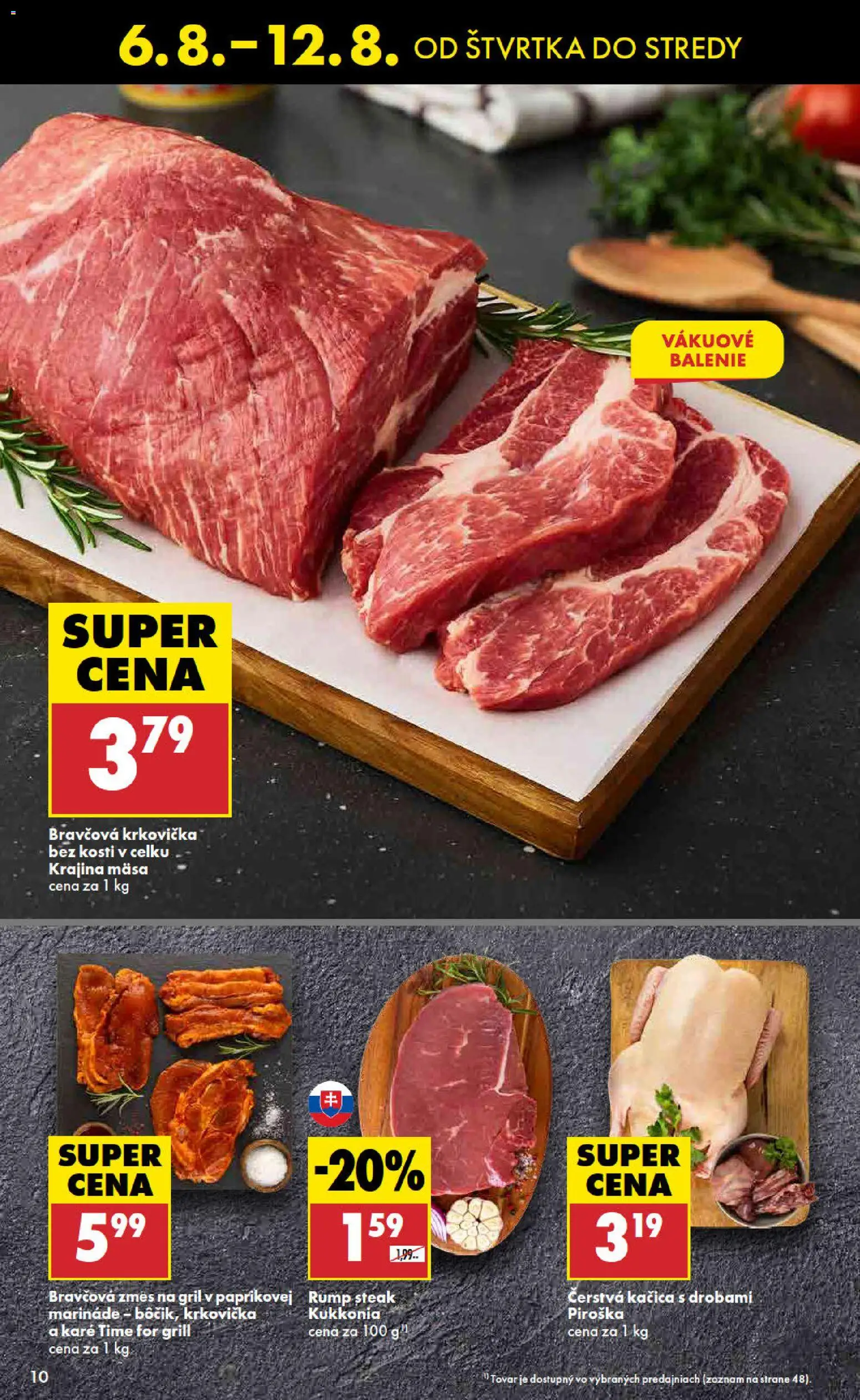 Nové Biedronka akcie – leták je platný od 06.08.2026 | Strana: 10 | Produkty: Gril, Bravčová krkovička, Steak