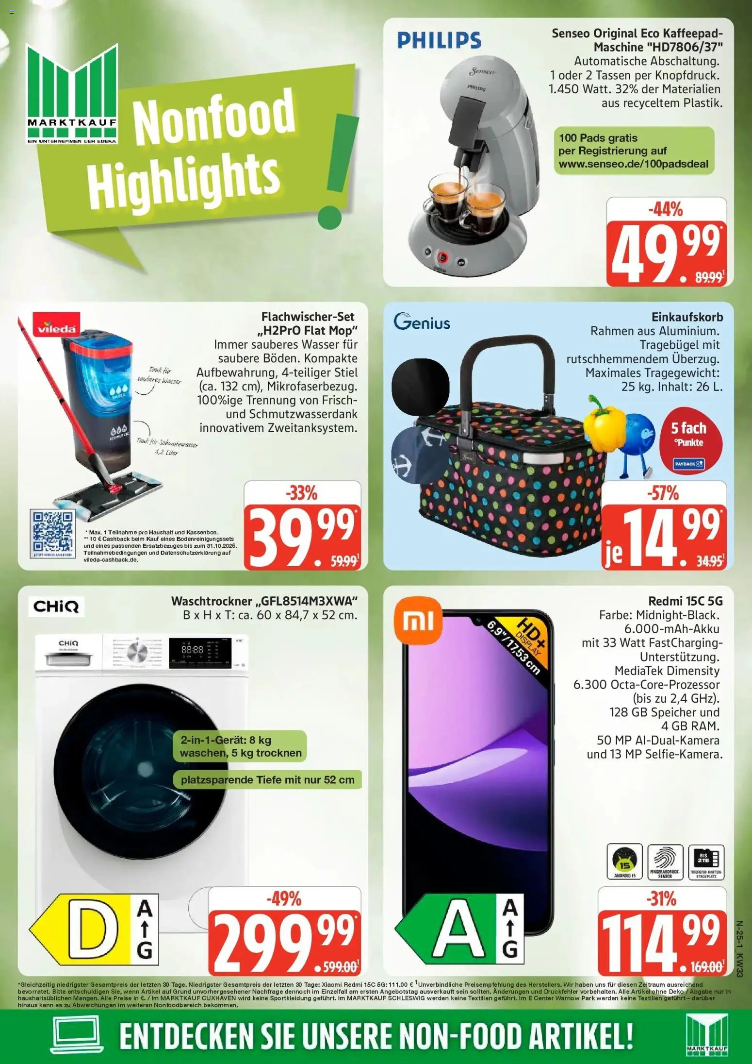 Edeka Prospekt Schleswig (ab 10.08.2026) » Angebote Online | Seite: 25 | Produkte: Xiaomi, Philips, Senseo, Waschtrockner