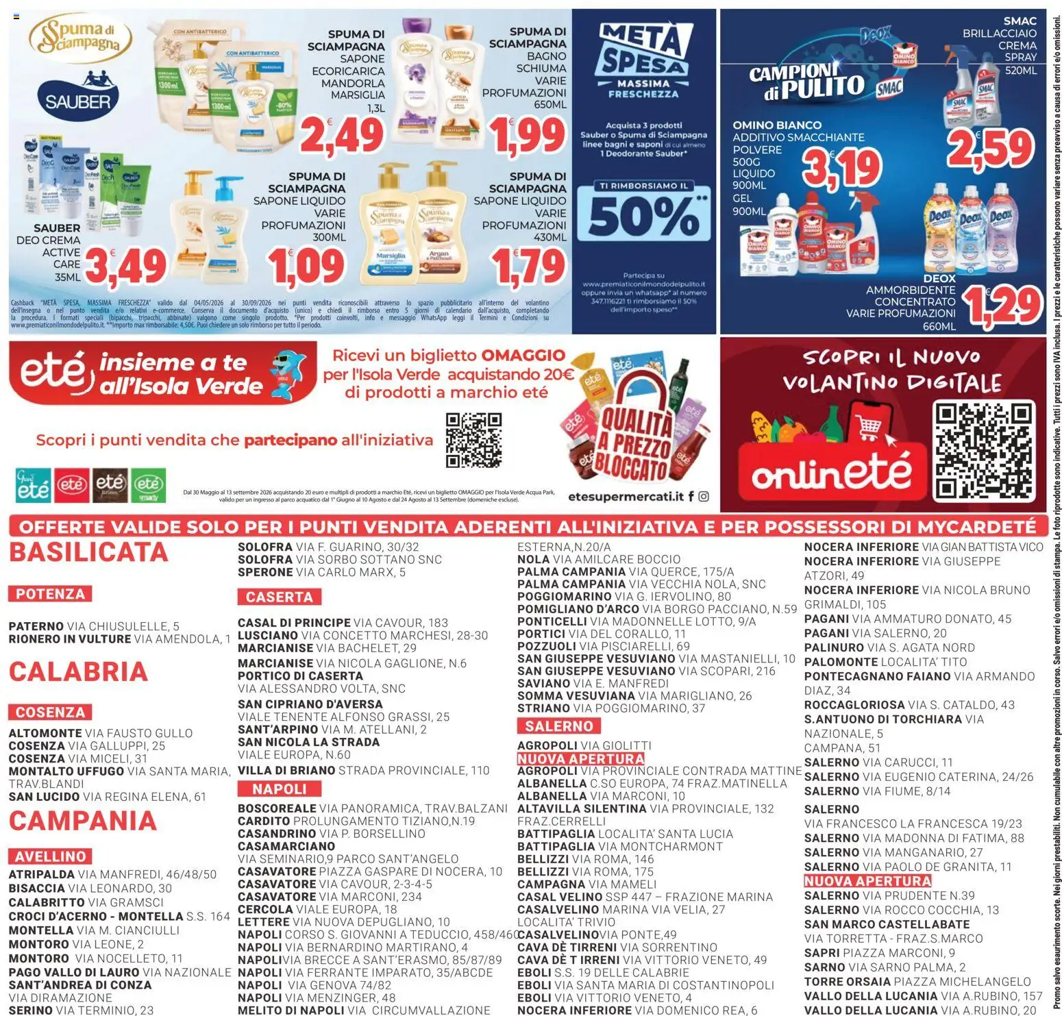 Volantino Eté del 28/07/2026 | Pagina: 24 | Prodotti: Schiuma, Sapone, Acqua, Mandorla