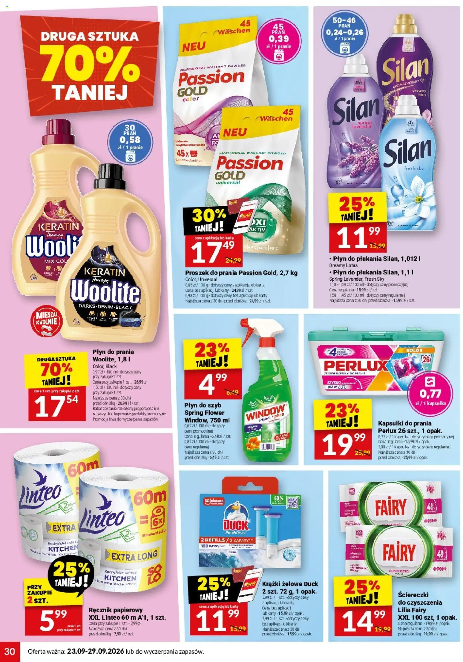 Twój Market gazetka od 23.09.2026 | Strona: 30 | Produkty: Karta, Płyn do szyb, Ściereczki do czyszczenia, Ręcznik papierowy