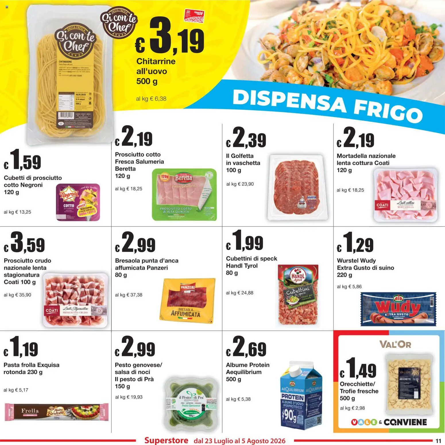 Volantino Sì con Te del 23/07/2026 | Pagina: 11 | Prodotti: Bresaola, Wurstel, Pesto, Mortadella