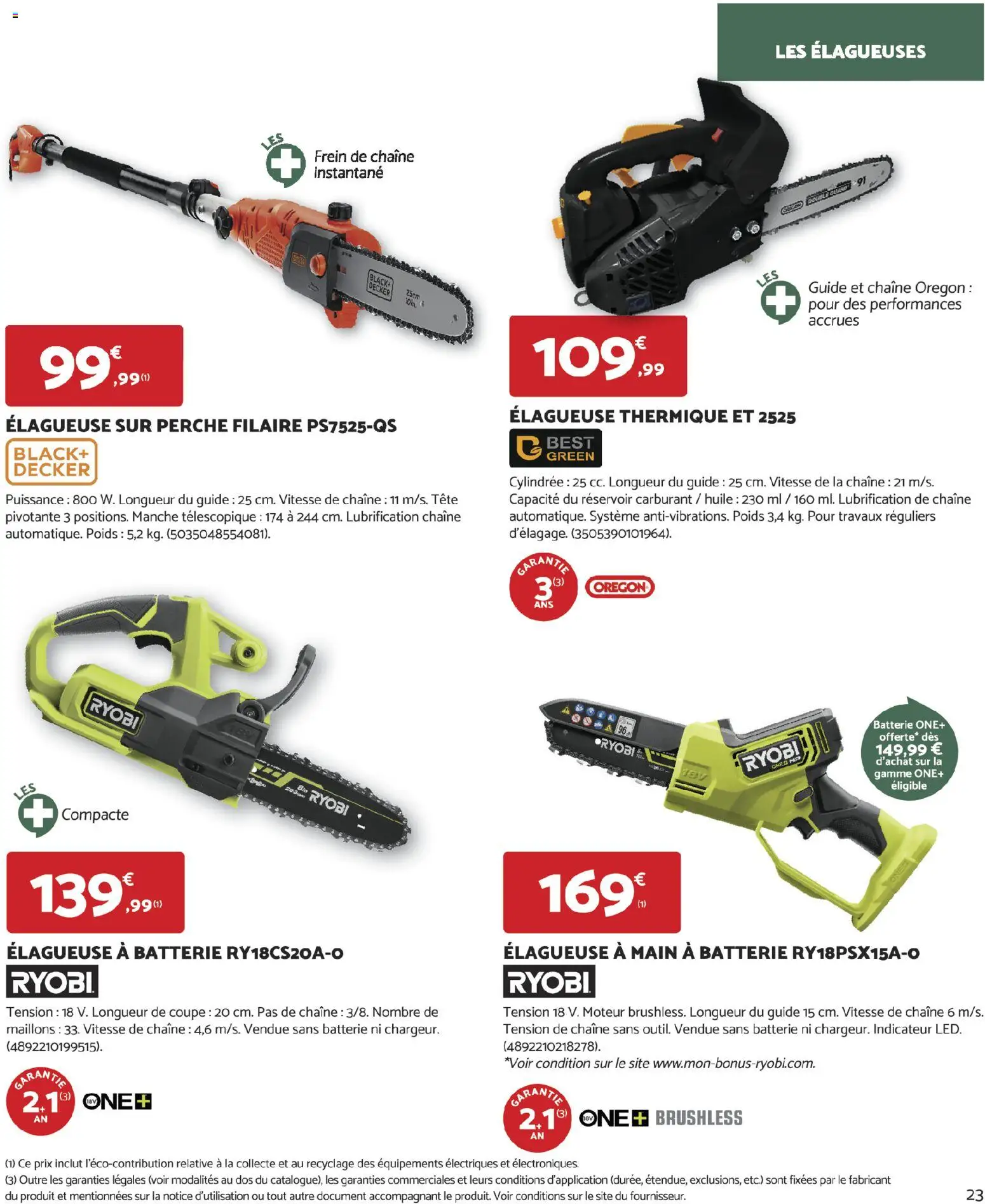 {H1} | Page: 23 | Produits: Élagueuse thermique, Perche, Ryobi, Batterie