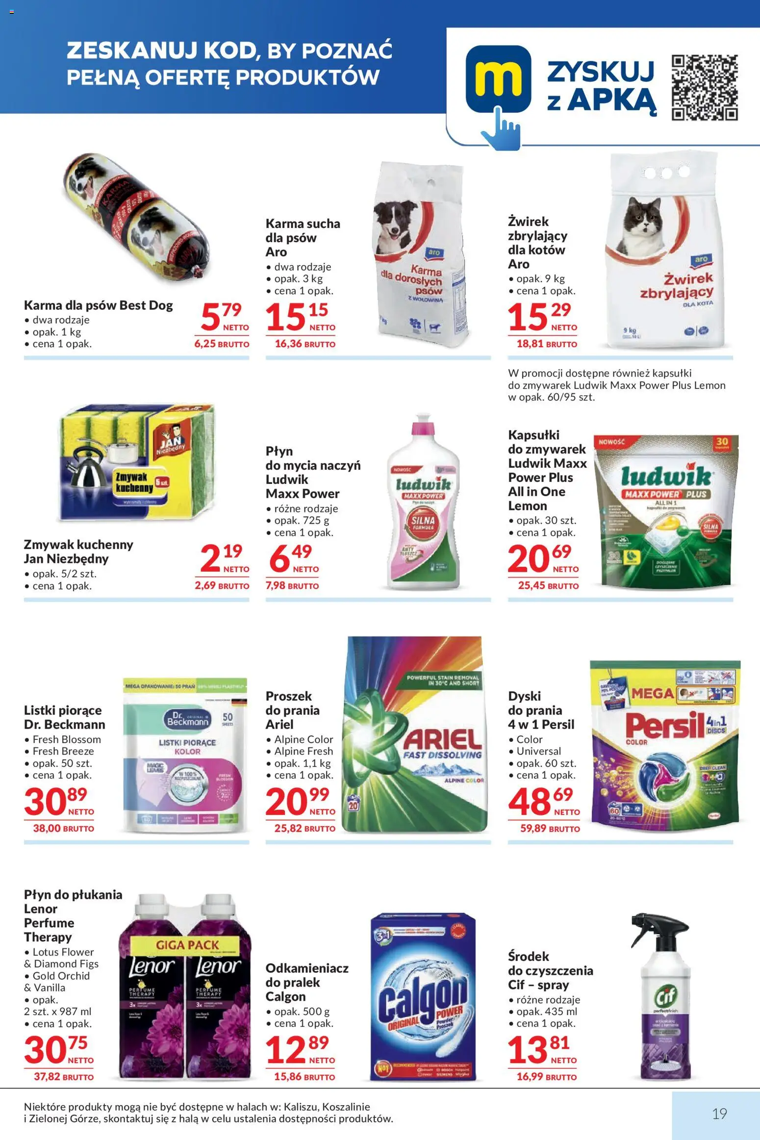 Makro gazetka od 13.10.2026 | Strona: 19 | Produkty: Odkamieniacz, Lotus, Płyn do płukania Lenor, Płyn do zmywarek