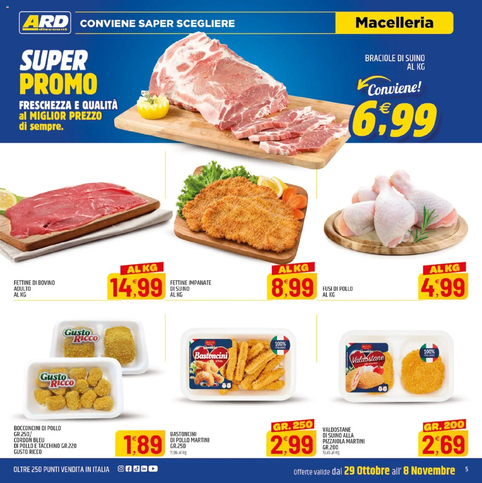 Volantino ARD Discount del 29/10/2026 | Pagina: 13 | Prodotti: Bovino, Pollo, Suino, Martini