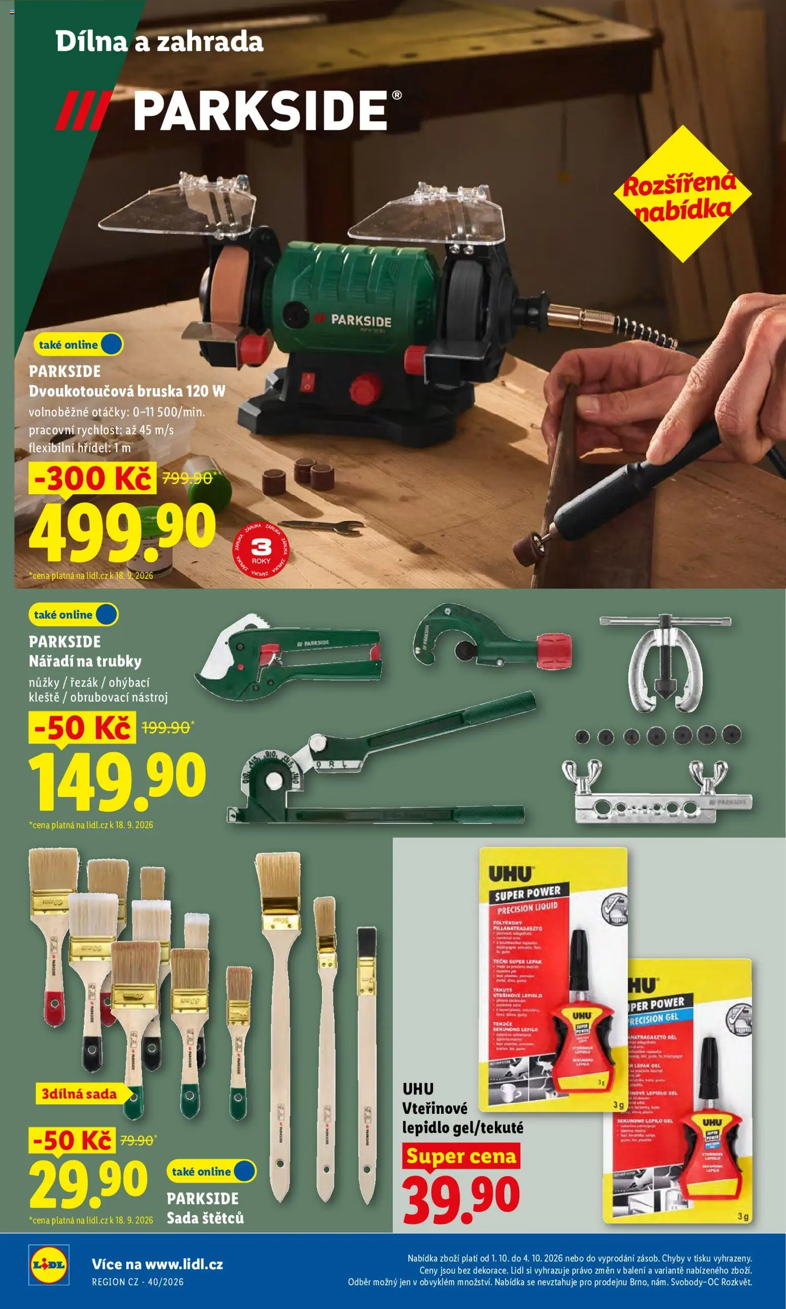 Lidl leták - Spotřební zboží od 29.09.2026 | Strana: 17 | Produkty: Parkside, Zahrada, Bruska, Nářadí