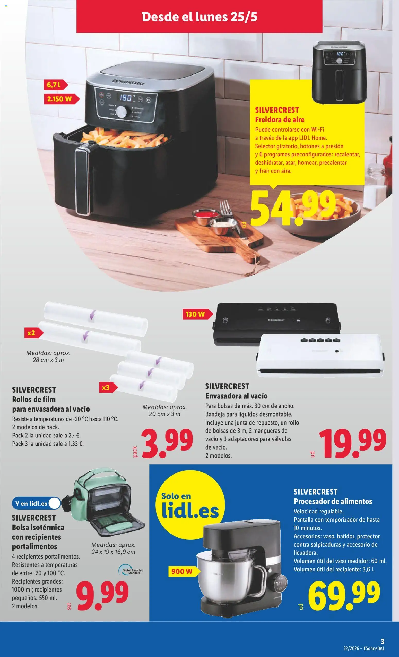 Lidl folleto de bazar │ válido desde el 25.05.2026 | Página: 7 | Productos: Bolsa, Freidora, Bandeja, Κούβα