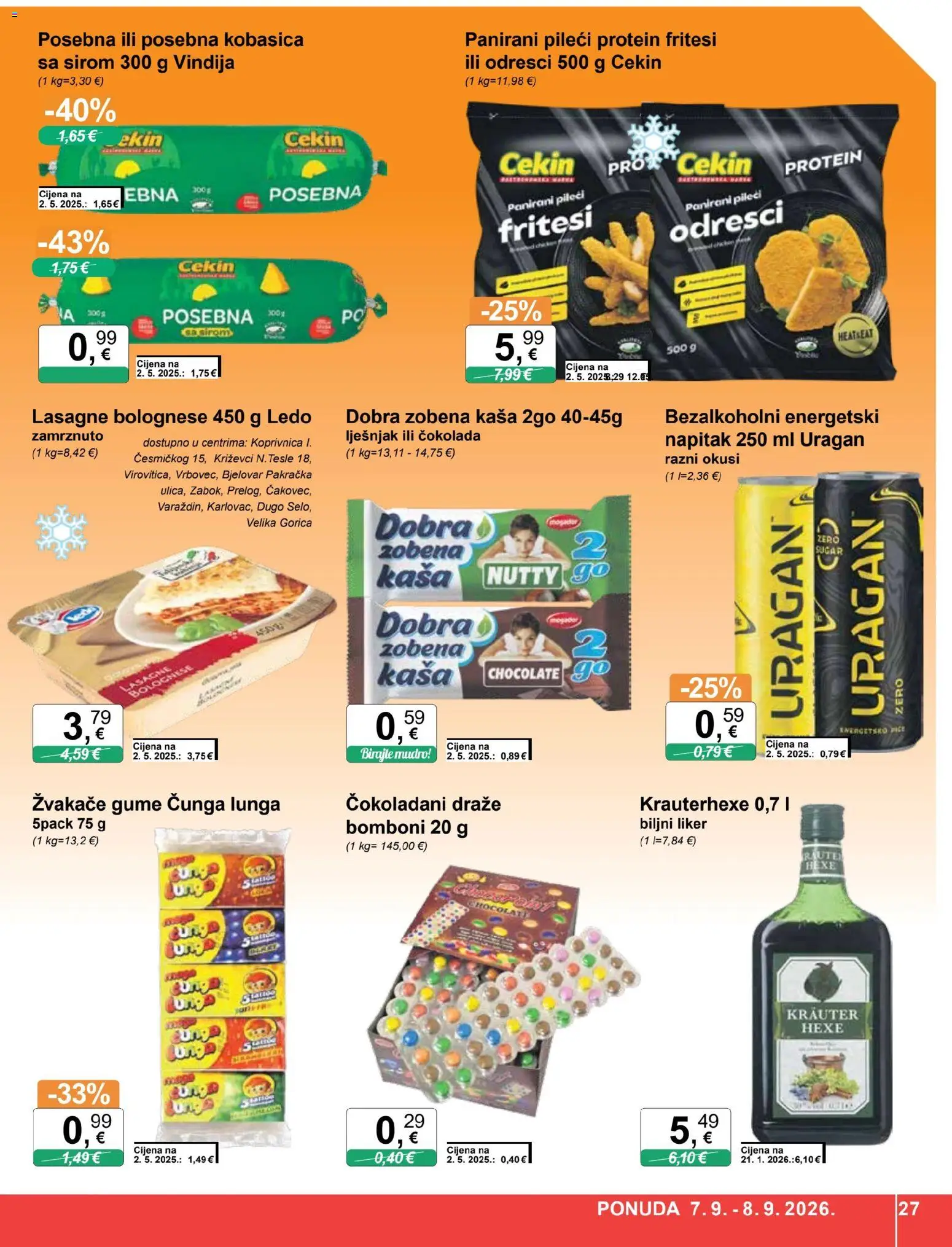 KTC katalog | vrijedi od 02.09.2026 | Stranica: 27 | Proizvodi: Energetsko piće, Bomboni, Liker, Kobasica