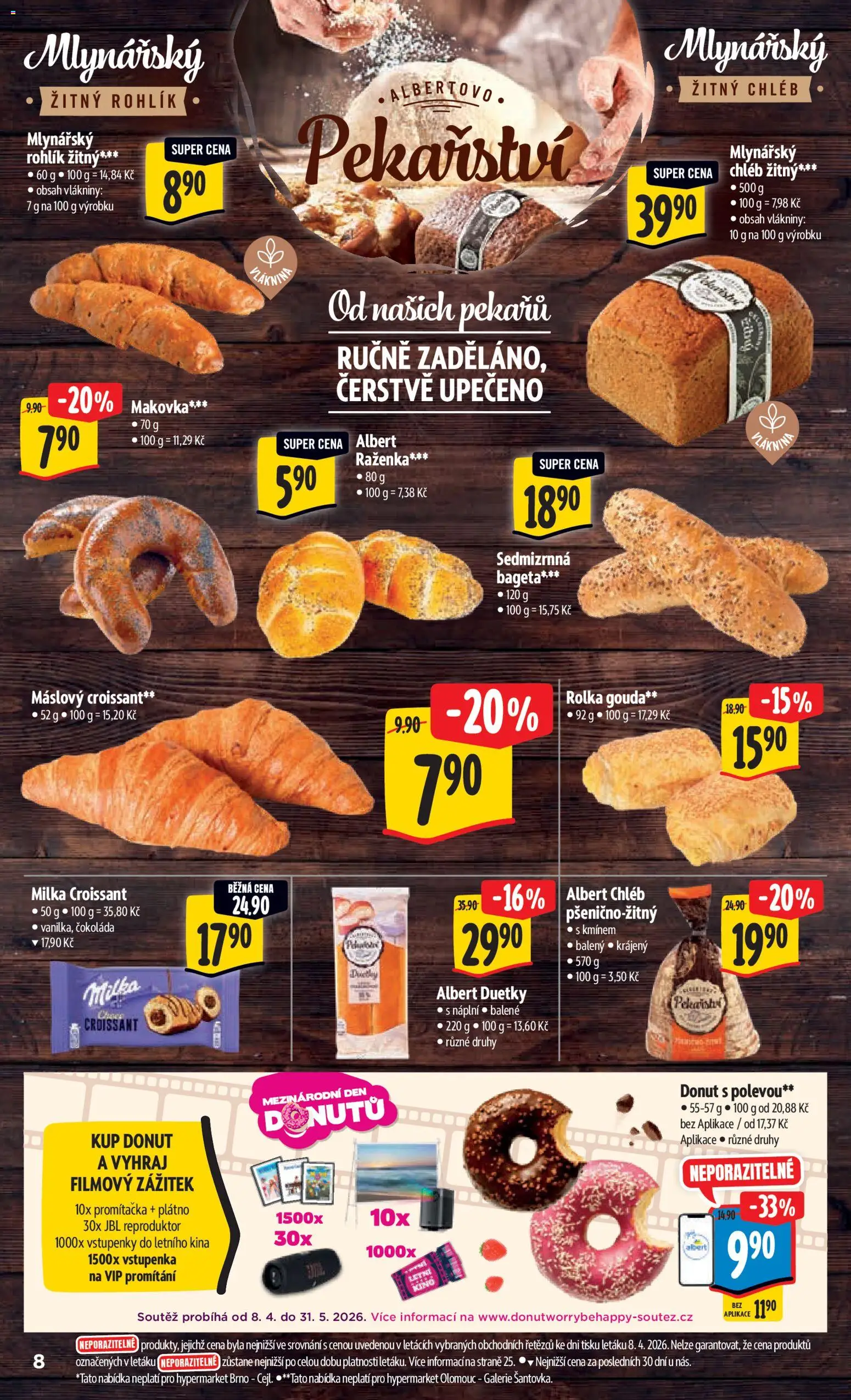 Albert leták - Hypermarket od 15.04.2026 | Strana: 16 | Produkty: Čokoláda, Žitný rohlík, Reproduktor, Croissant