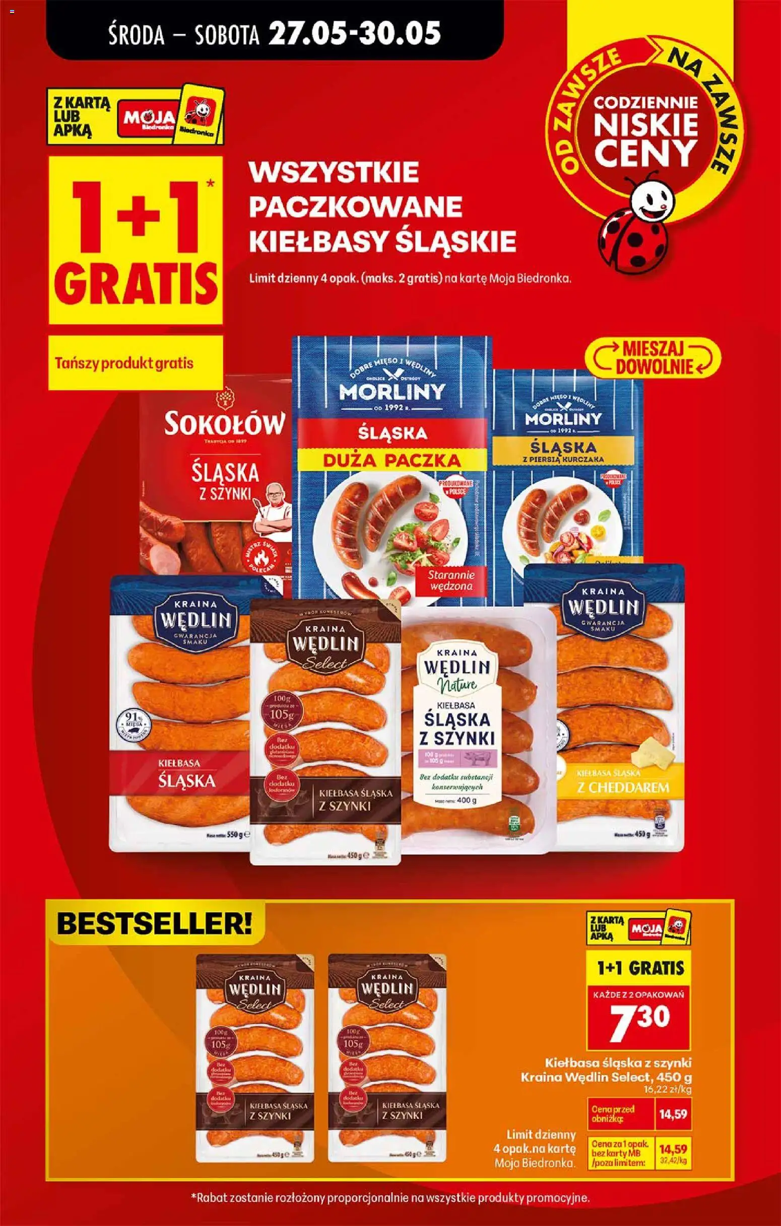 Biedronka gazetka od środy od 27.05.2026 | Strona: 7 | Produkty: Kiełbasa, Karta, Kiełbasa śląska