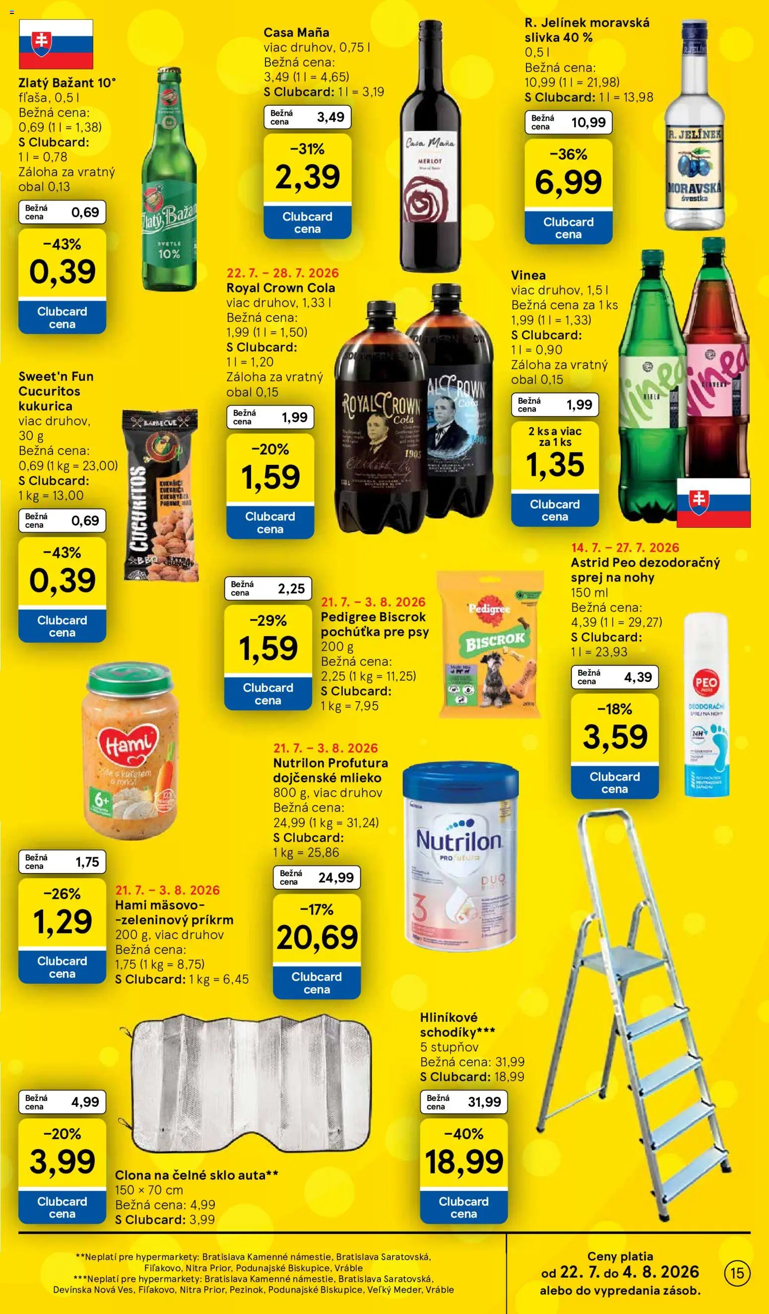 Nové Tesco akcie – leták je platný od 22.07.2026 | Strana: 15 | Produkty: Nutrilon, Zeleninový príkrm, Kukurica, Dojčenské mlieko