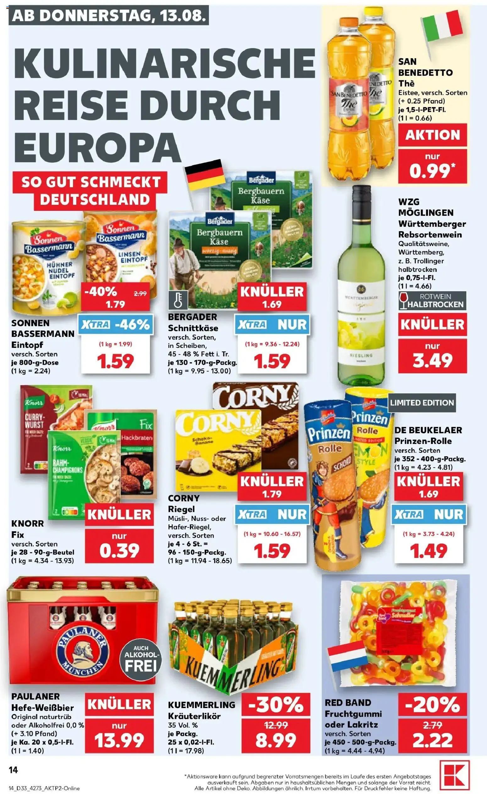 Prospekt Kaufland ab 10.08.2026 » Angebote Online zum Blättern | Seite: 23 | Produkte: Käse, Alkohol, Wurst, Paulaner