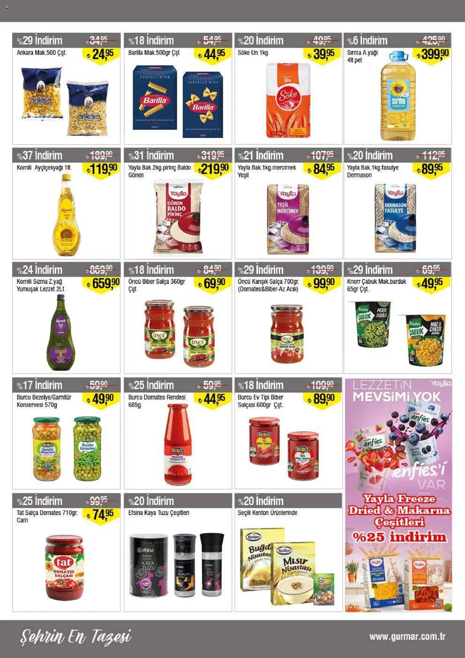 Gürmar Katalog - 01 Ağustos 2026 tarihinden itibaren geçerlidir | Sayfa: 9 | Ürünler: Rende, Domates, Pirinç, Makarna