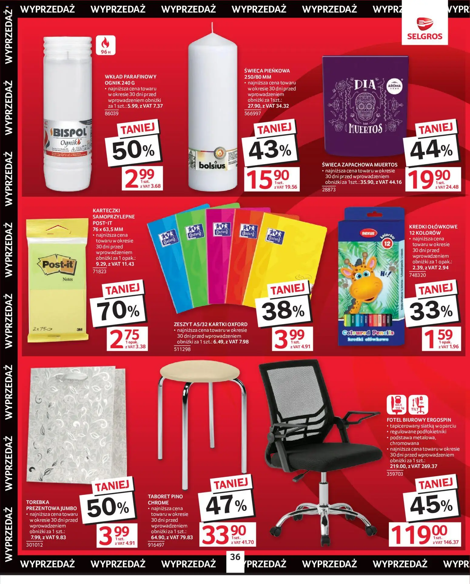 Selgros cash&carry gazetka - Oferta przemysłowa od 18.06.2026 | Strona: 38 | Produkty: Torebka, Zeszyt, Fotel, Siatka