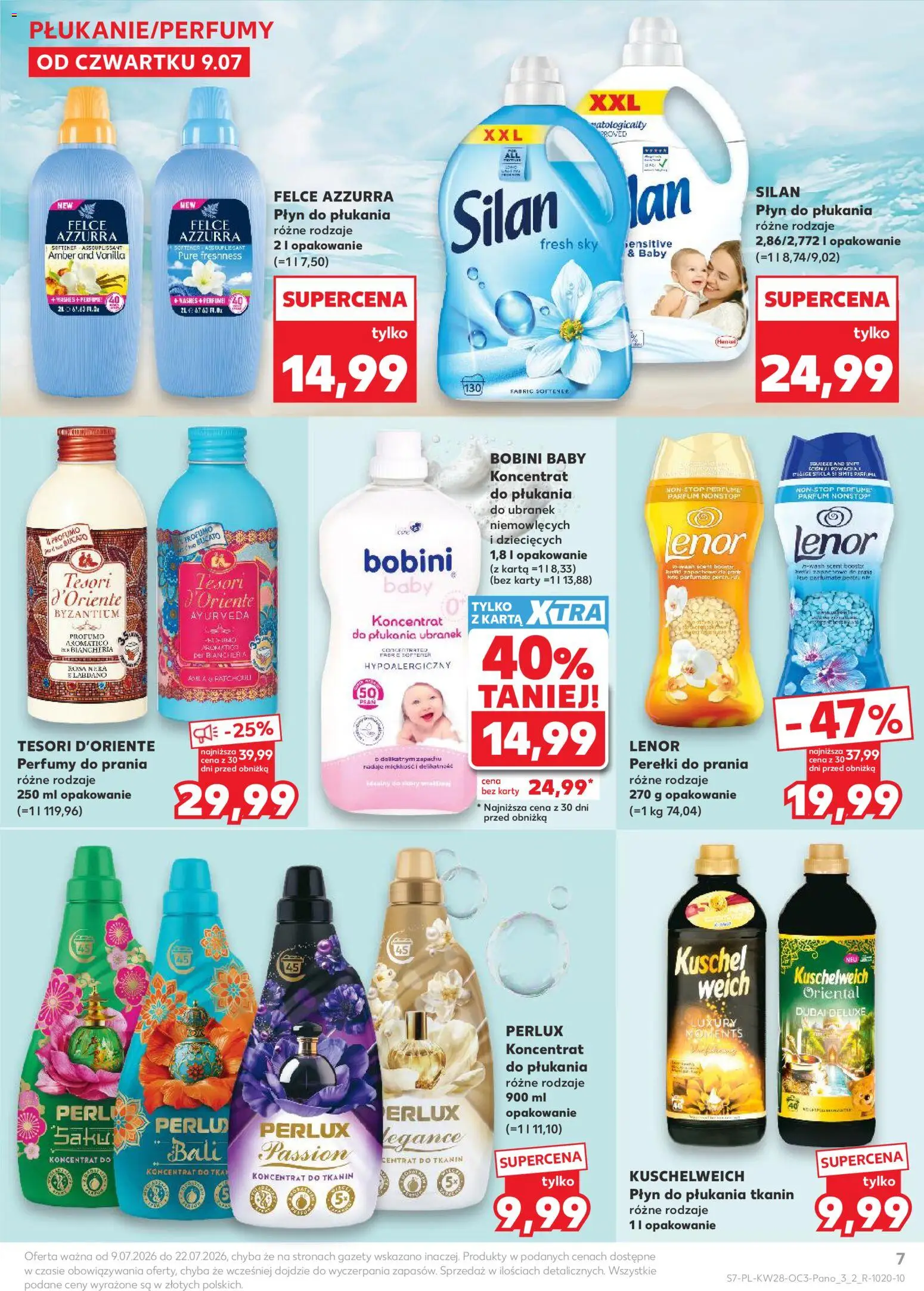 Kaufland Polsko leták - Letnie porządki od 09.07.2026 | Strana: 7 | Produkty: Lenor, Deluxe, Silan, Karty