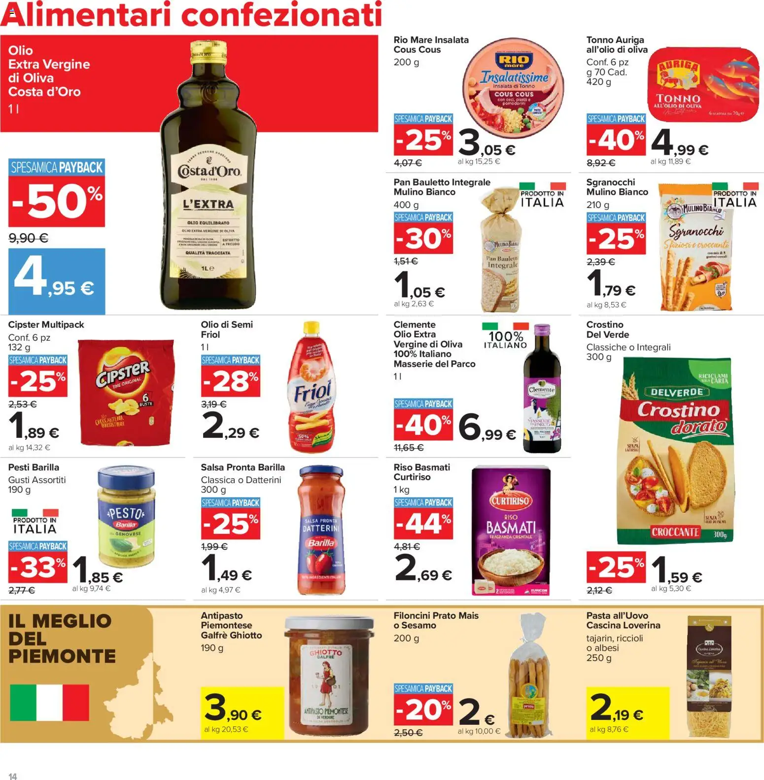 Volantino Carrefour del 19.05.2026 | Pagina: 14 | Prodotti: Salsa, Olio, Pesto, Mais