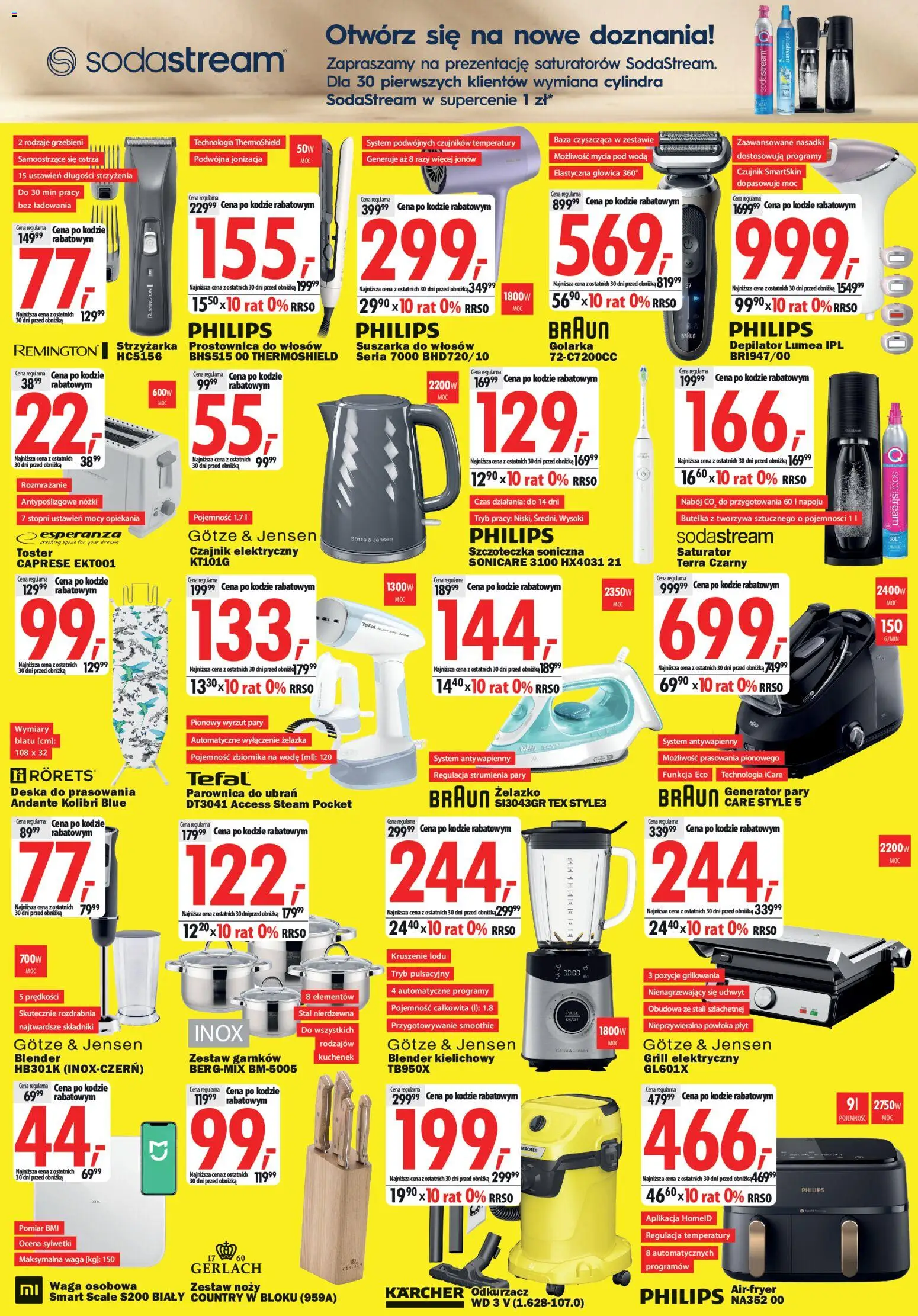 Mediaexpert promocje - Otwarcie po remoncie Warszawa od 11.06.2026 | Strona: 6 | Produkty: Szczoteczka soniczna, Golarka, Generator pary, Sodastream