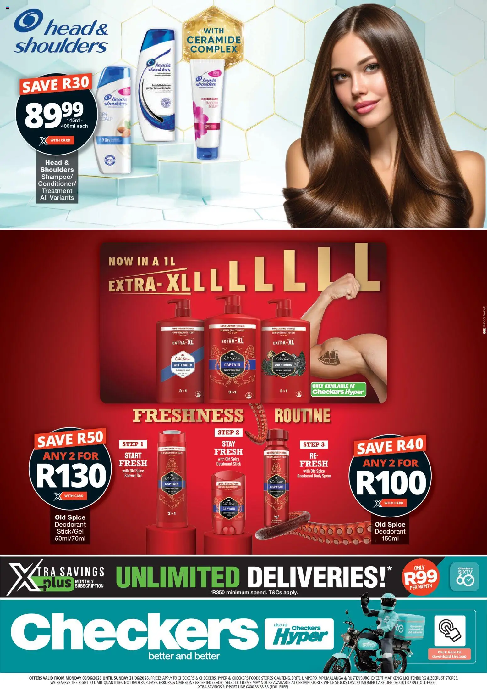 New Checkers catalogue – valid from 08.06.2026 | Page: 1 | Products: Body spray, Perfume, Shower gel, Deodorant